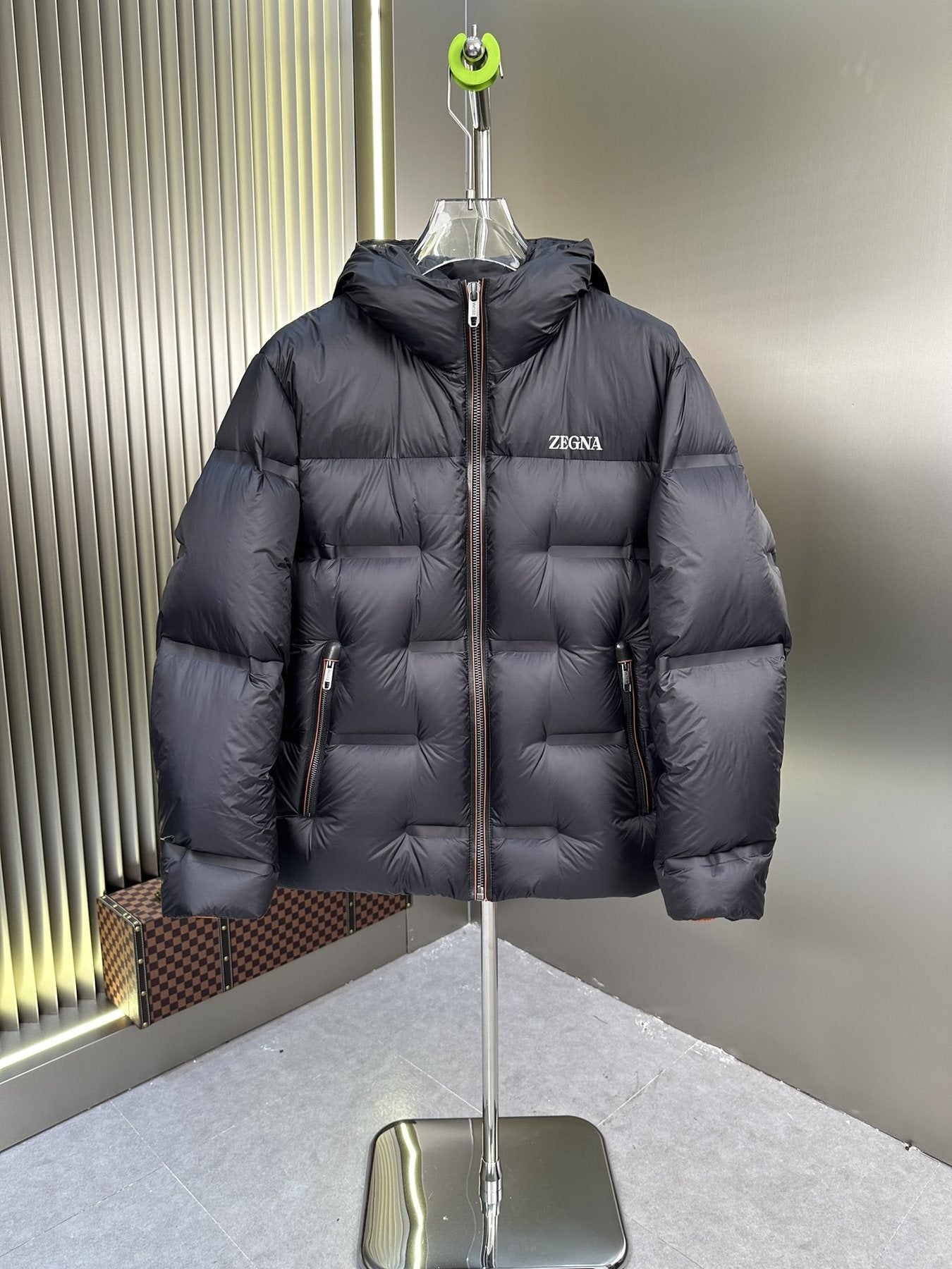 Zegna Hooded Quilted Puffer Coat — front