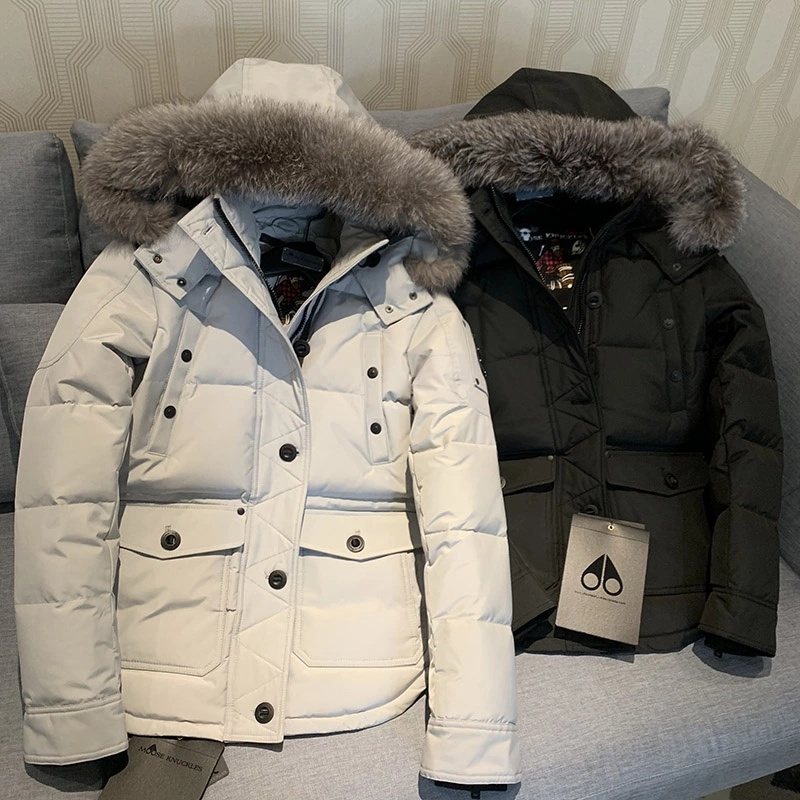 Moose Knuckles Women's Fur-Trim Hood Puffer Jacket — comparison