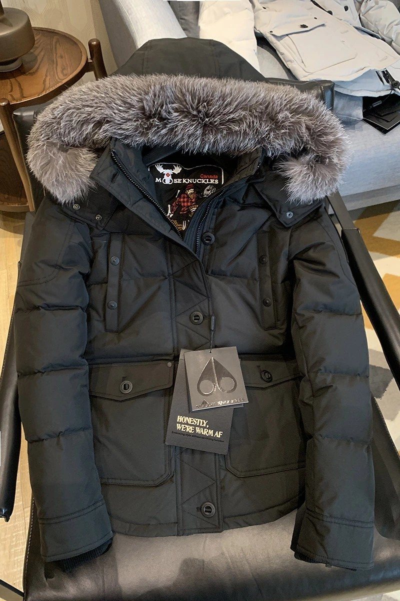 Moose Knuckles Women's Fur-Trim Hood Puffer Jacket — front