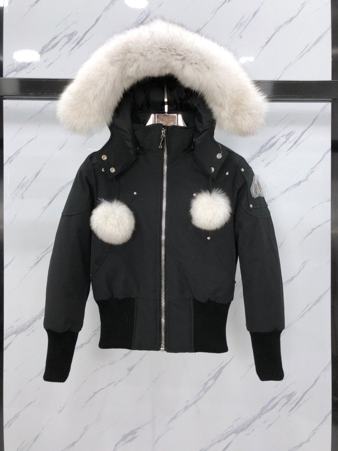 Moose Knuckles Women's Fur-Trim Hooded Puffer Jacket — hero