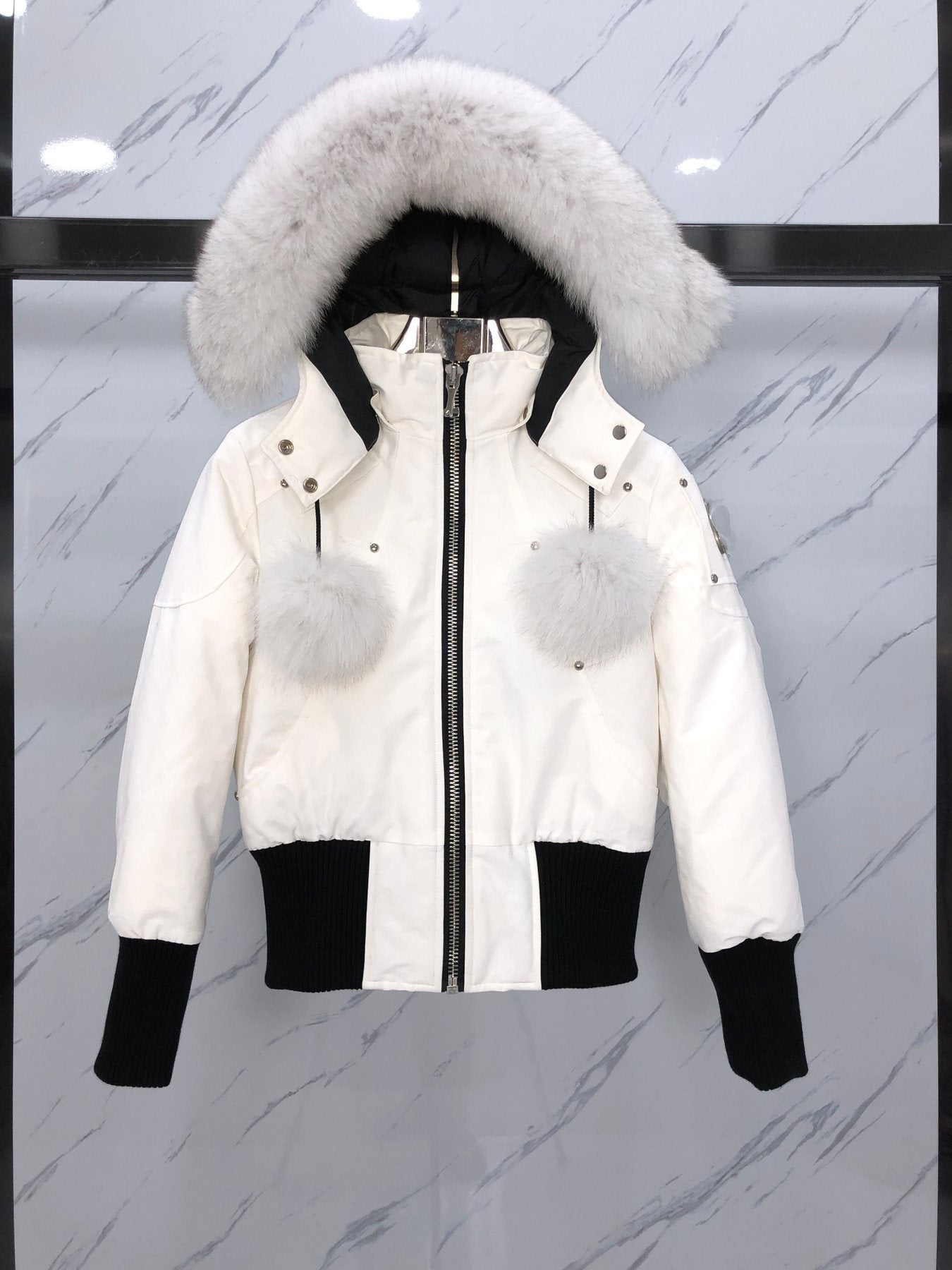 Moose Knuckles Women's Fur-Trim Hooded Puffer Jacket — front
