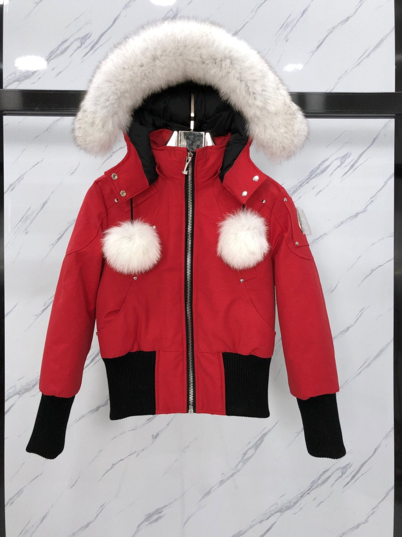 Moose Knuckles Women's Fur-Trim Hooded Puffer Jacket — front