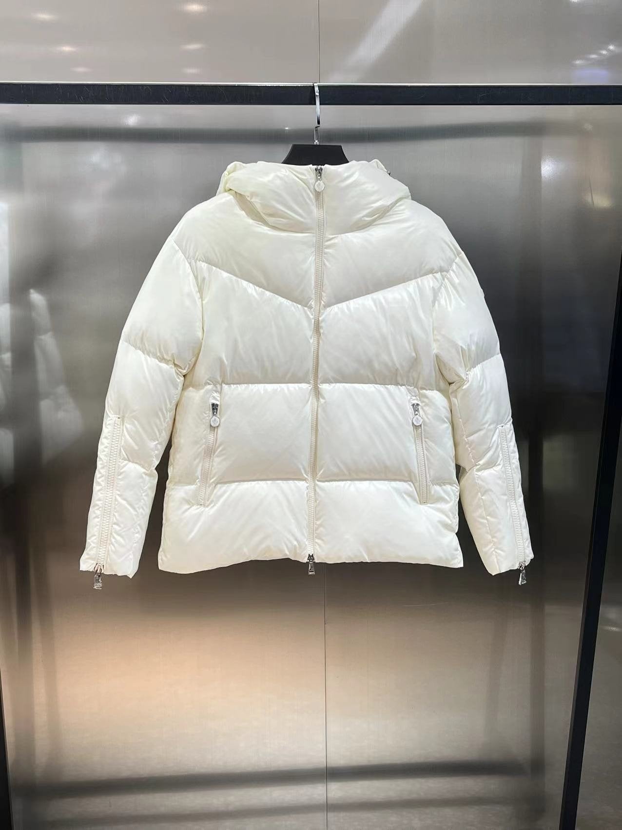 Womem Moncler coat Women's Glossy Hooded Puffer Jacket — front