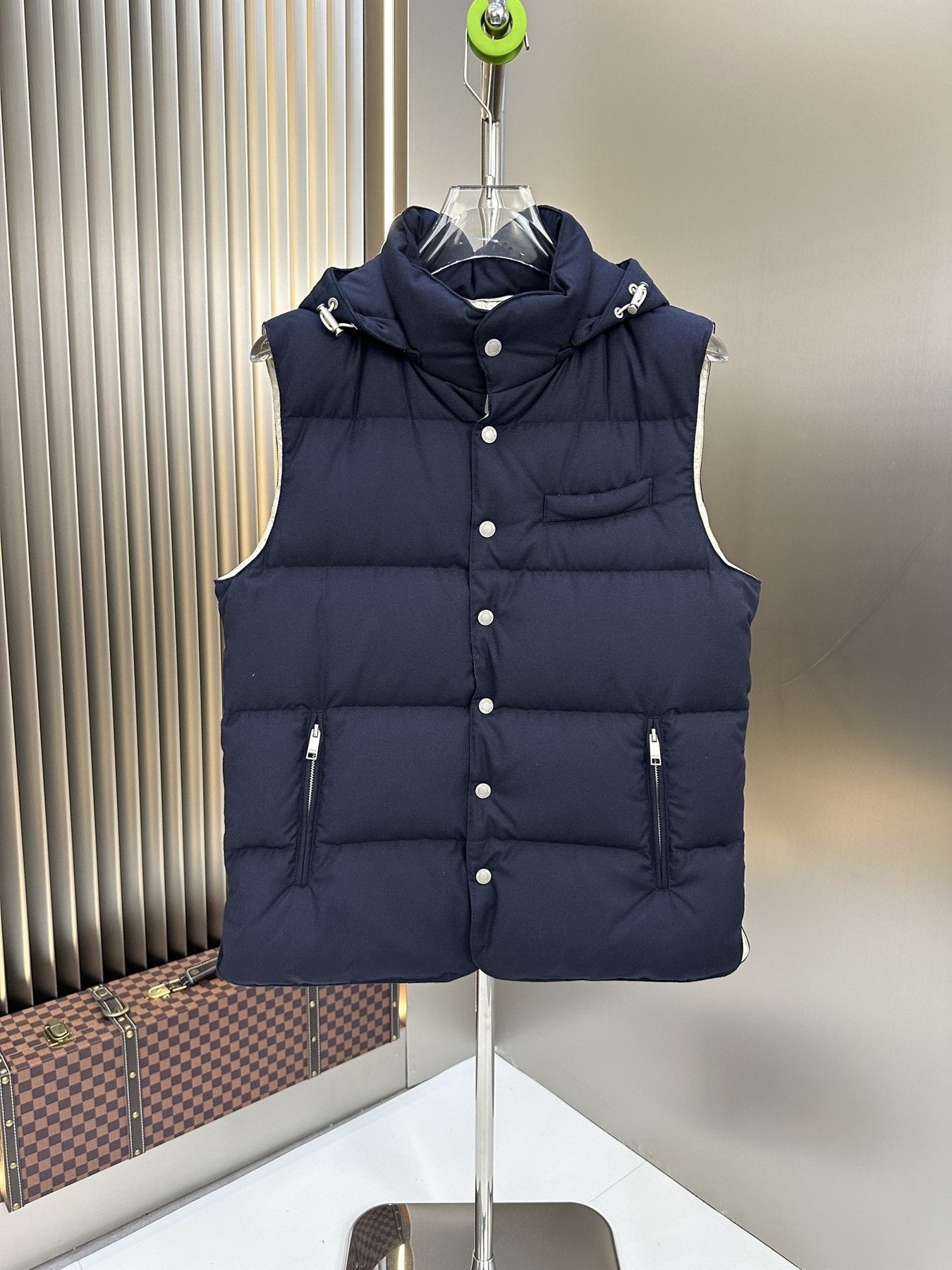 Prada Quilted Hooded Down Vest — front