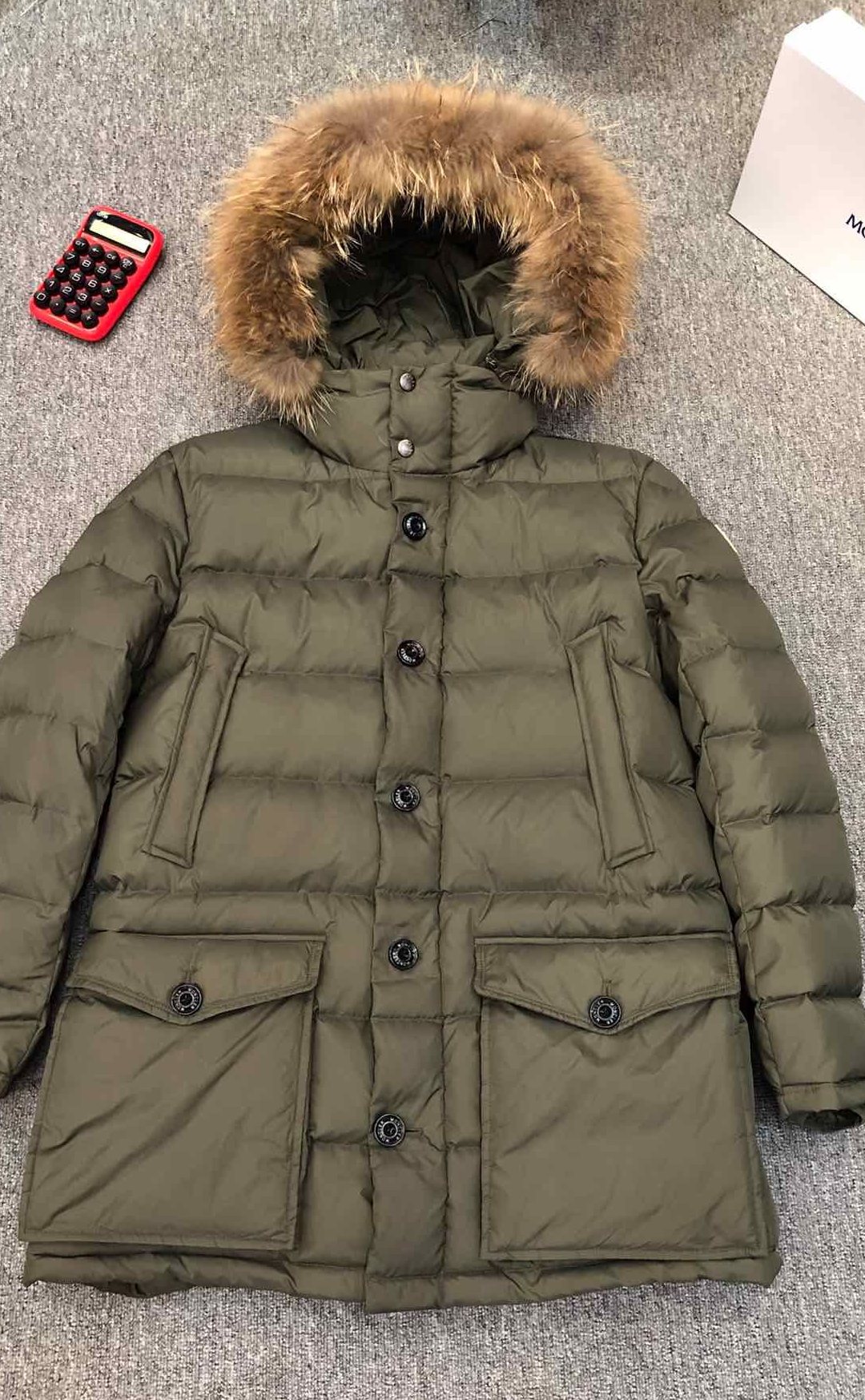 Moncler Hooded Fur-Trim Puffer Coat — hero