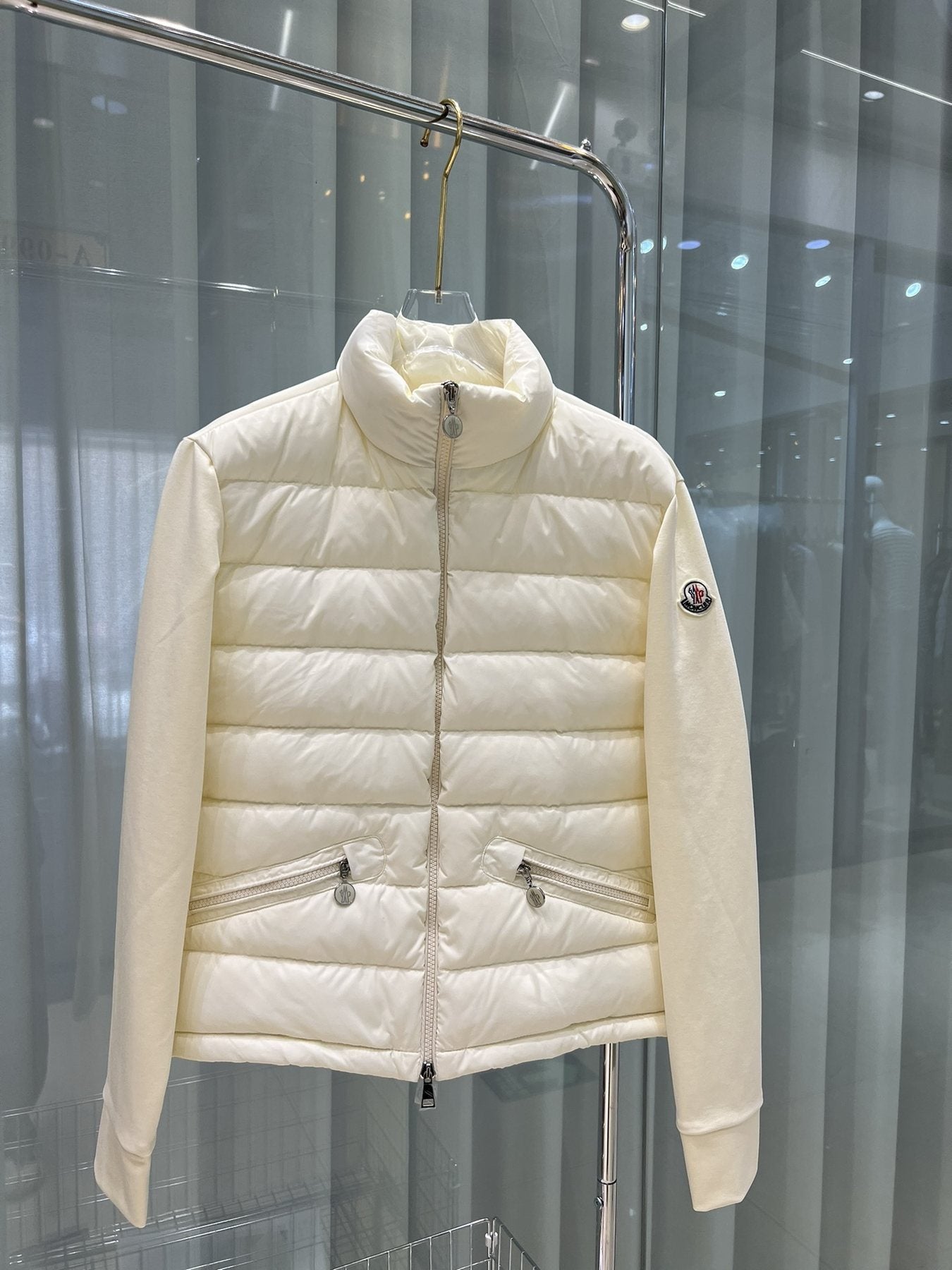 Moncler Quilted Front Knit Jacket — front