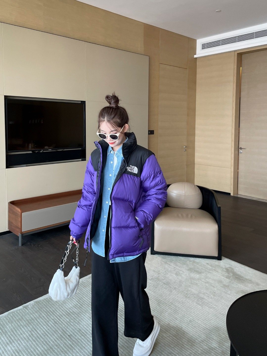 The North Face Color-Block Puffer Jacket — front