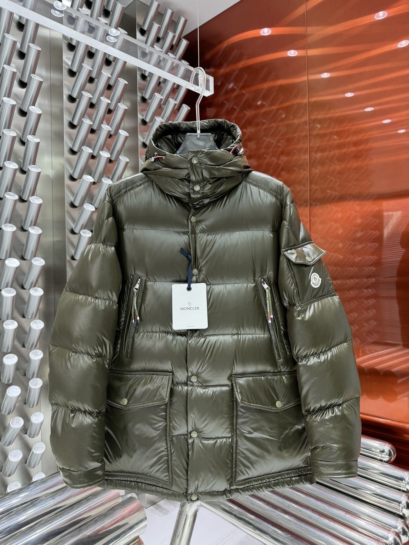 Men Moncler coat Hooded Quilted Puffer Jacket — front