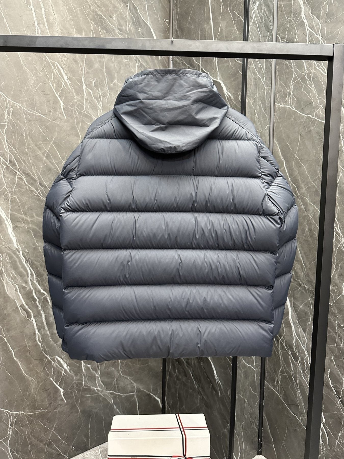 Moncler Tricolor-Trim Puffer Coat — back
