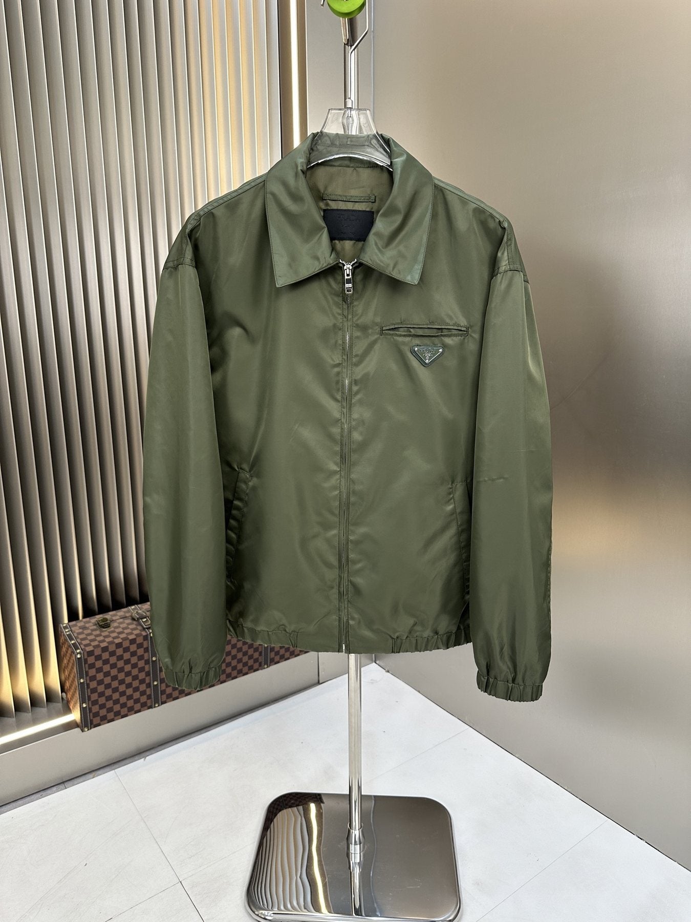 Prada Collared Zip-Front Jacket — front
