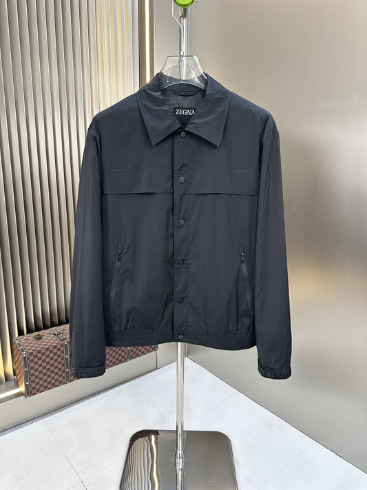 Zegna Panel-Detail Button-Front Jacket — hero