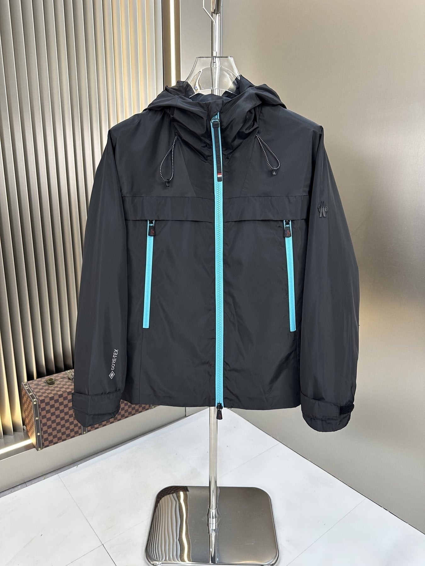 Moncler Hooded Contrast-Zip Jacket — front