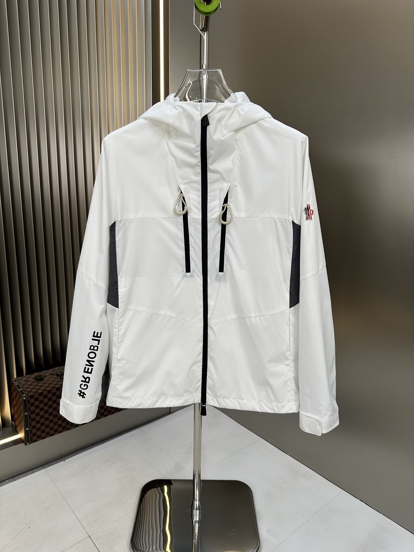 Moncler Hooded Contrast Panel Zip Jacket — hero