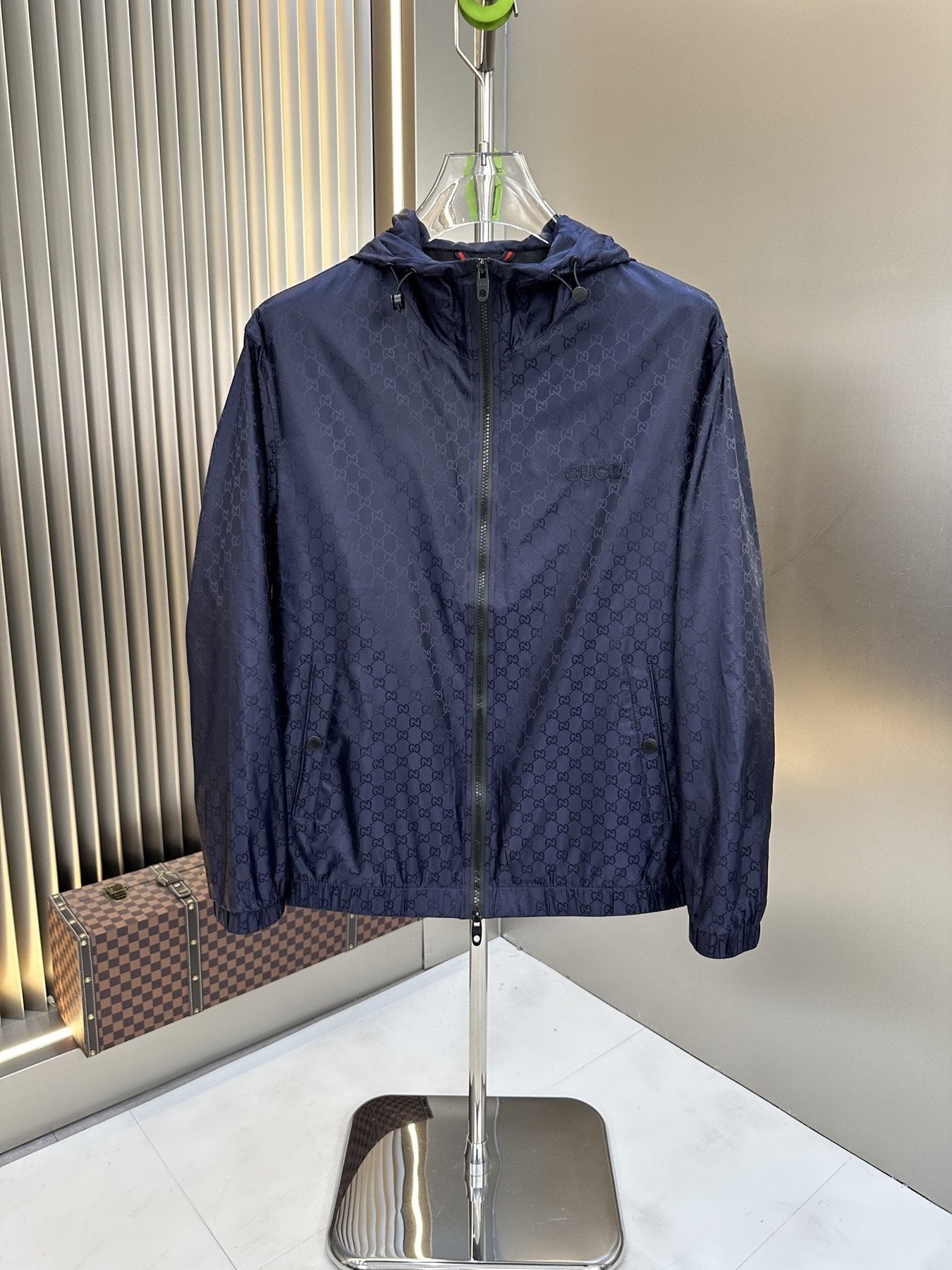 Gucci Tonal Monogram Hooded Zip Jacket — front