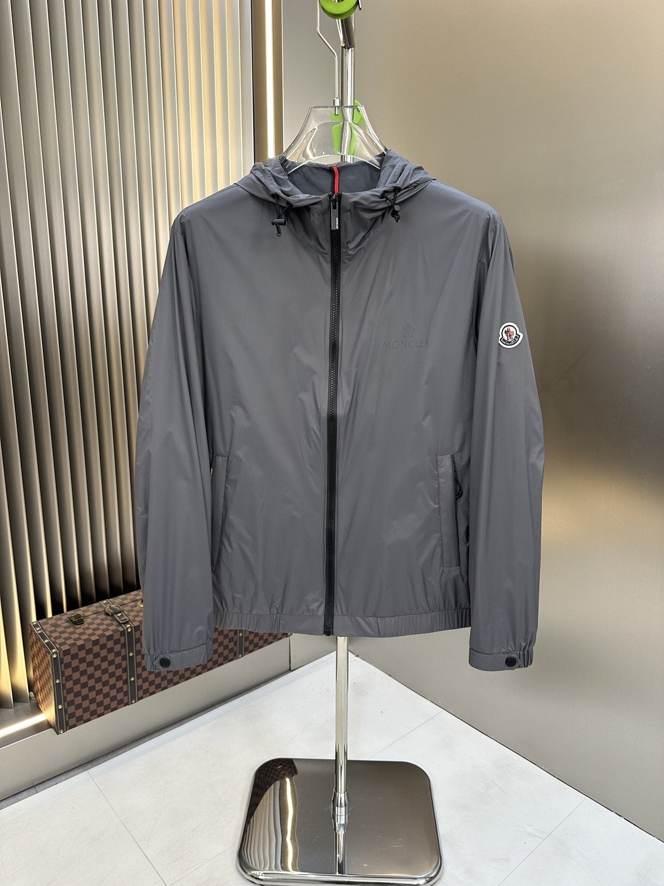 Moncler Hooded Zip-Front Jacket — front