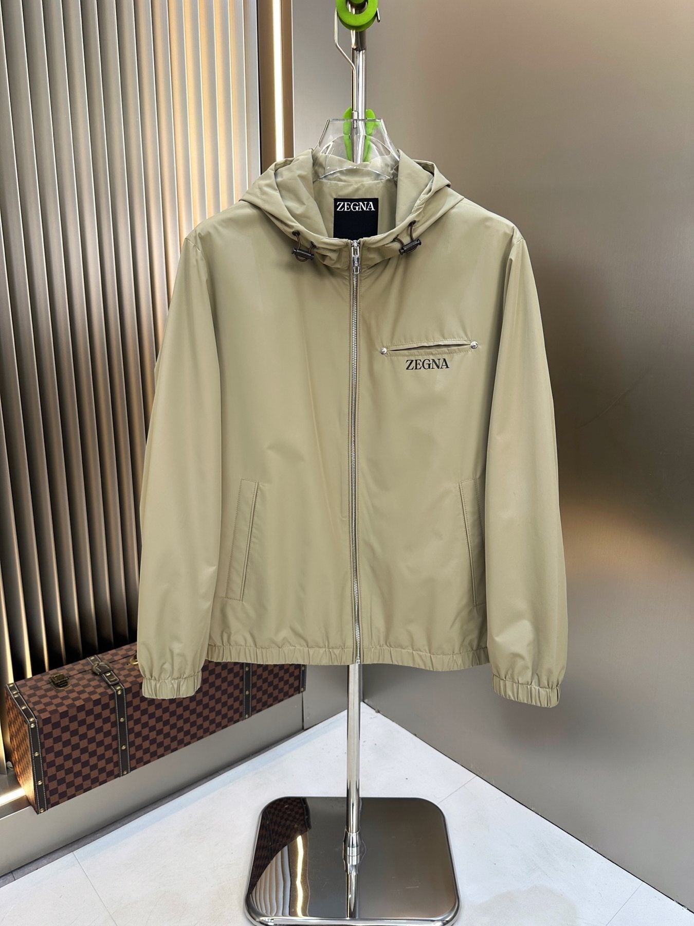 Zegna Hooded Zip-Front Jacket — front