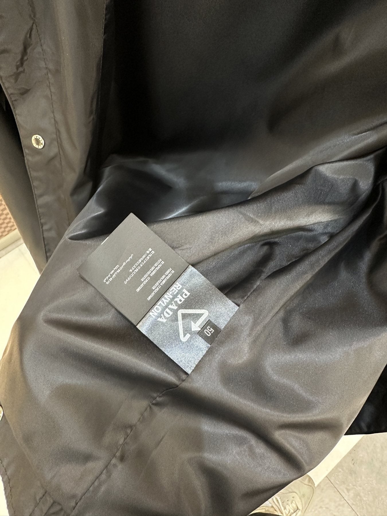 Prada Black Four-Pocket Button-Front Jacket — neck_label
