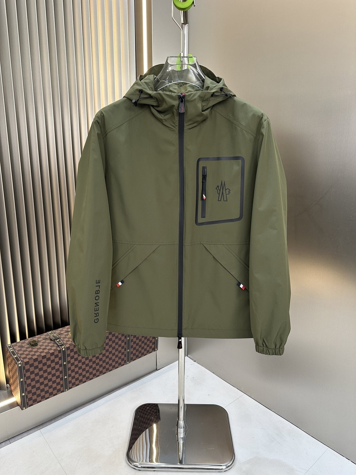 Moncler Hooded Zip-Front Jacket — front