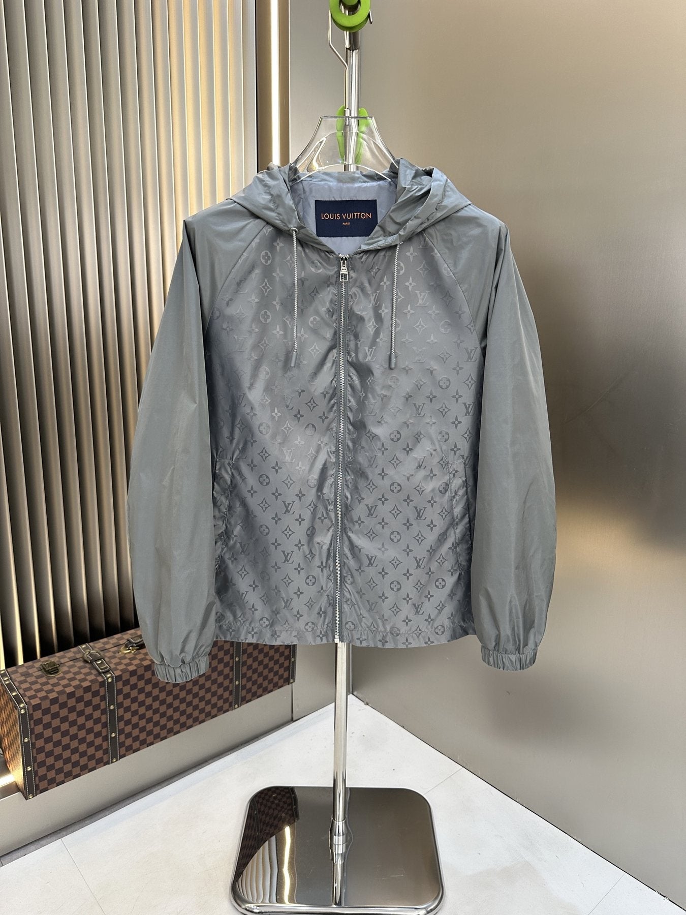 LV Tonal Monogram Hooded Windbreaker — front