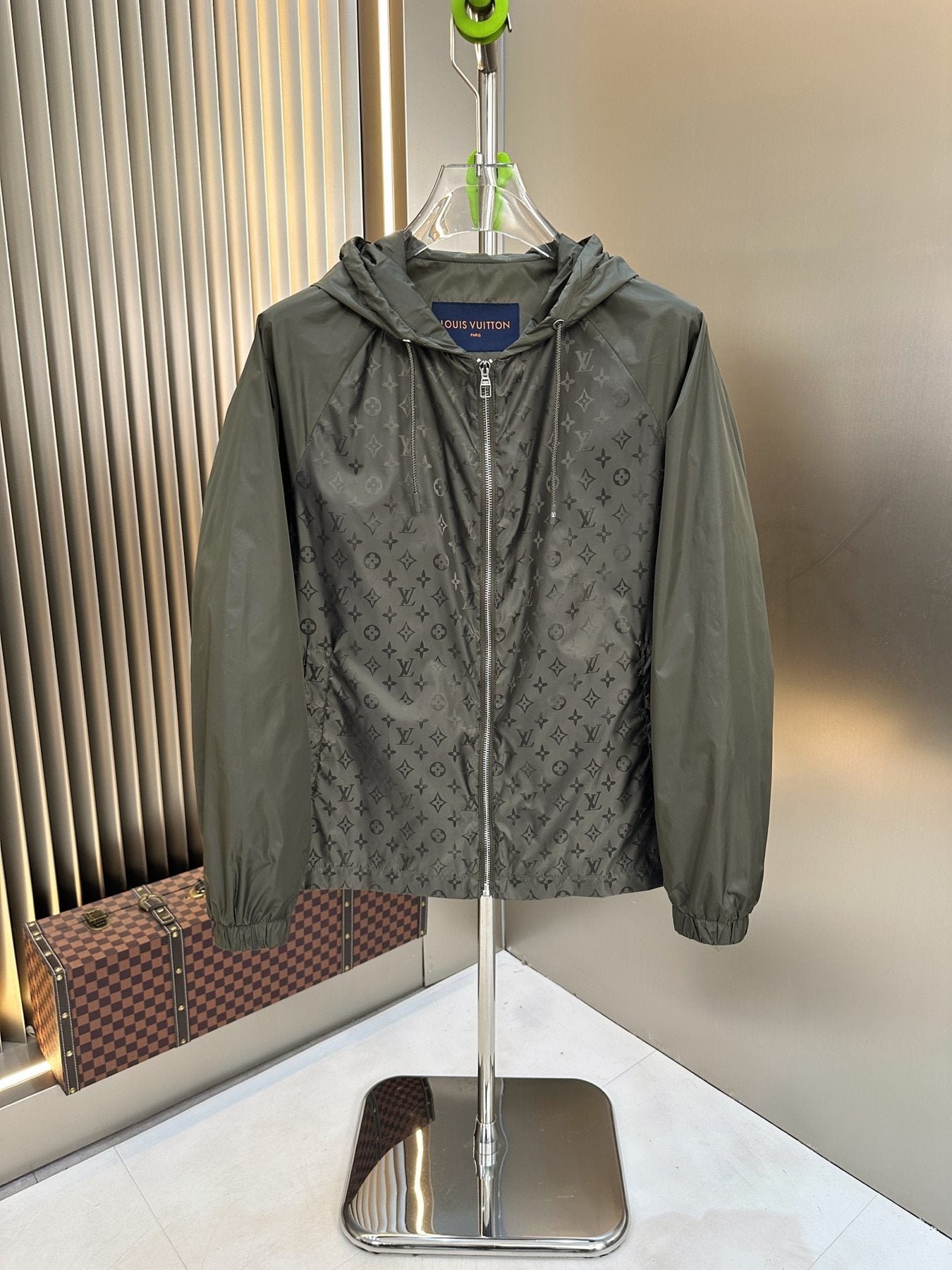 LV Tonal Monogram Hooded Windbreaker — front