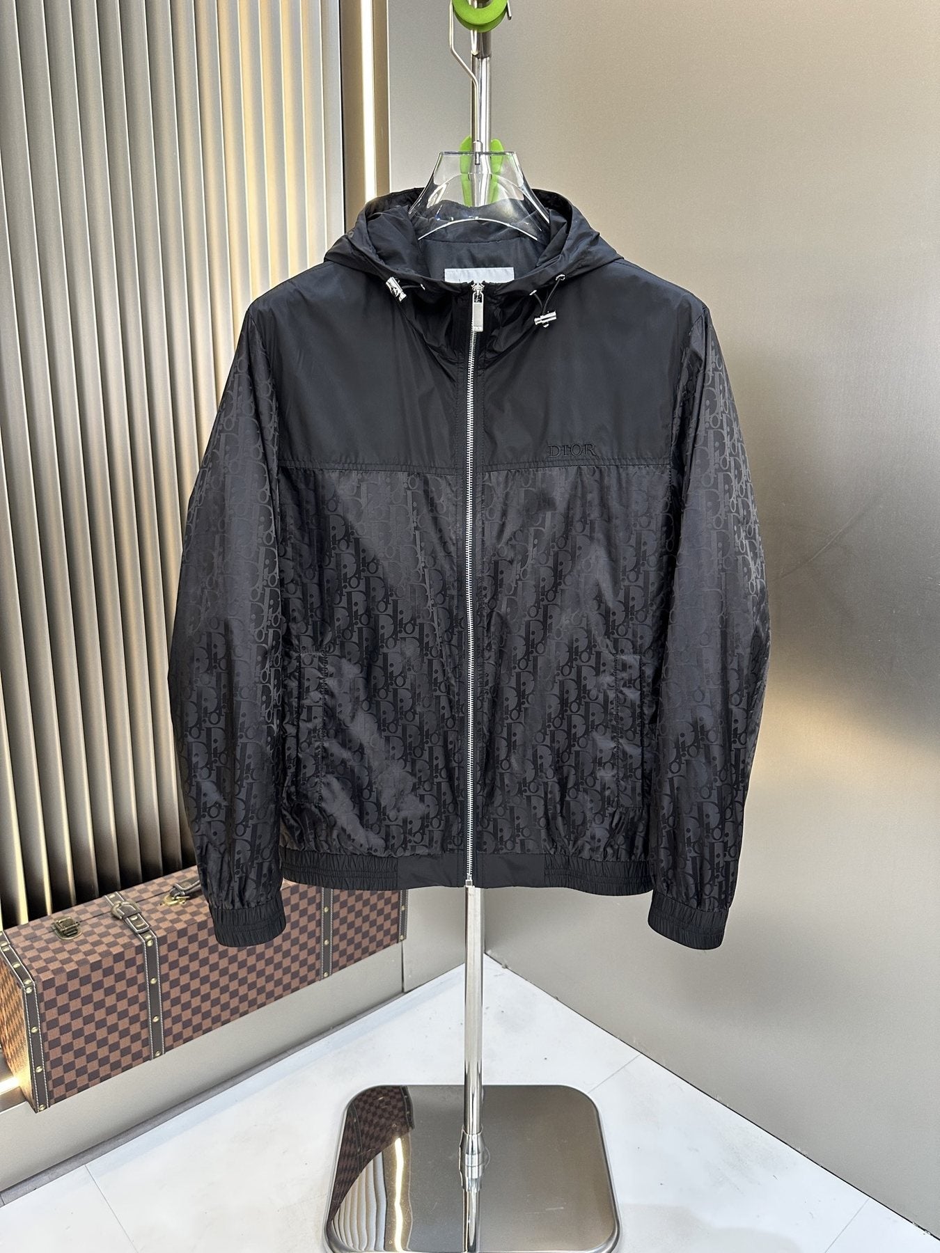 Dior Hooded Two-Tone Windbreaker — front
