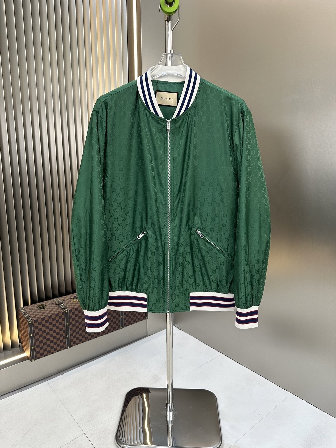 Gucci Allover Monogram Bomber Jacket — front