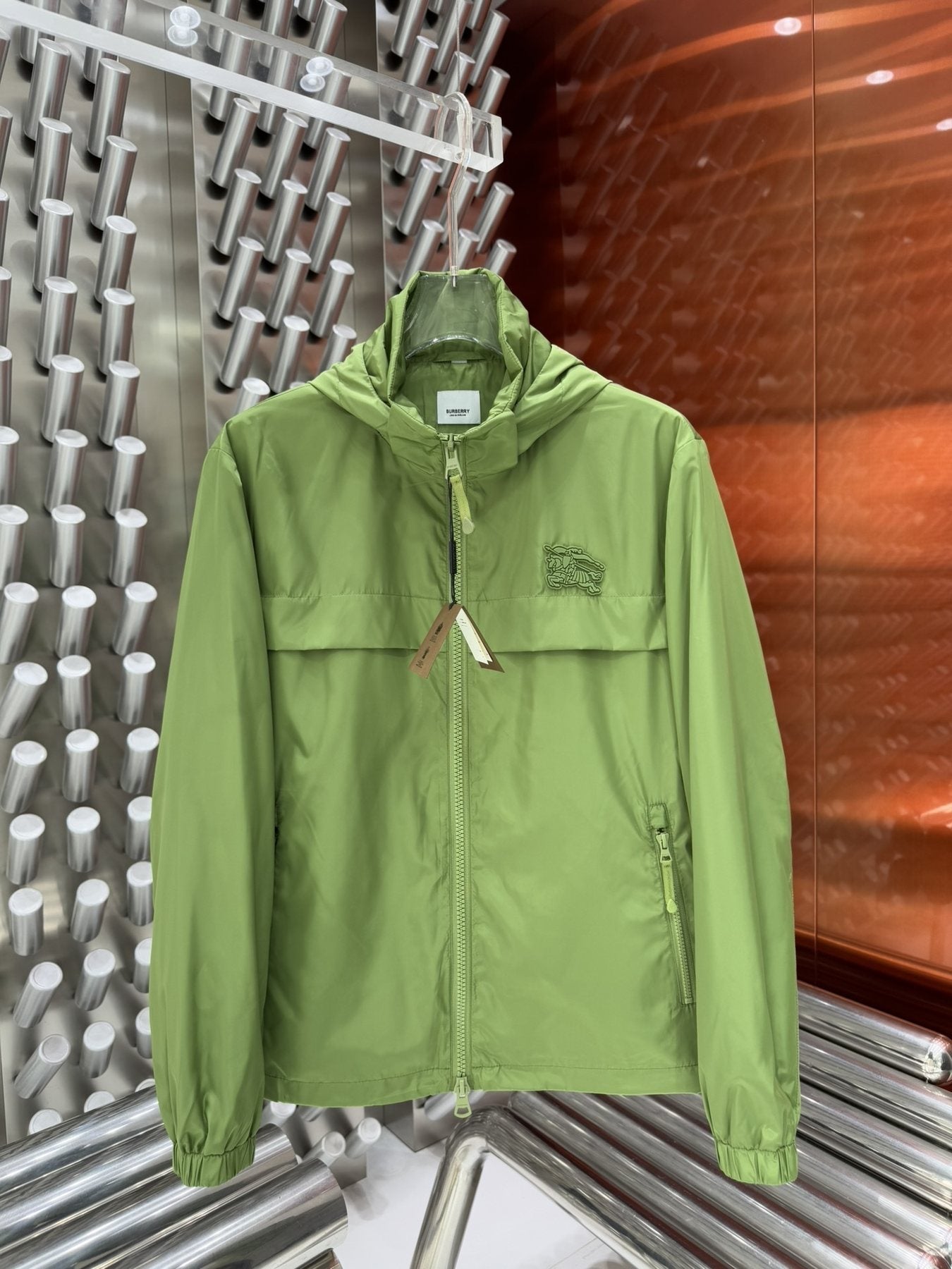 Burberry Logo-Panel Hooded Windbreaker Jacket — front