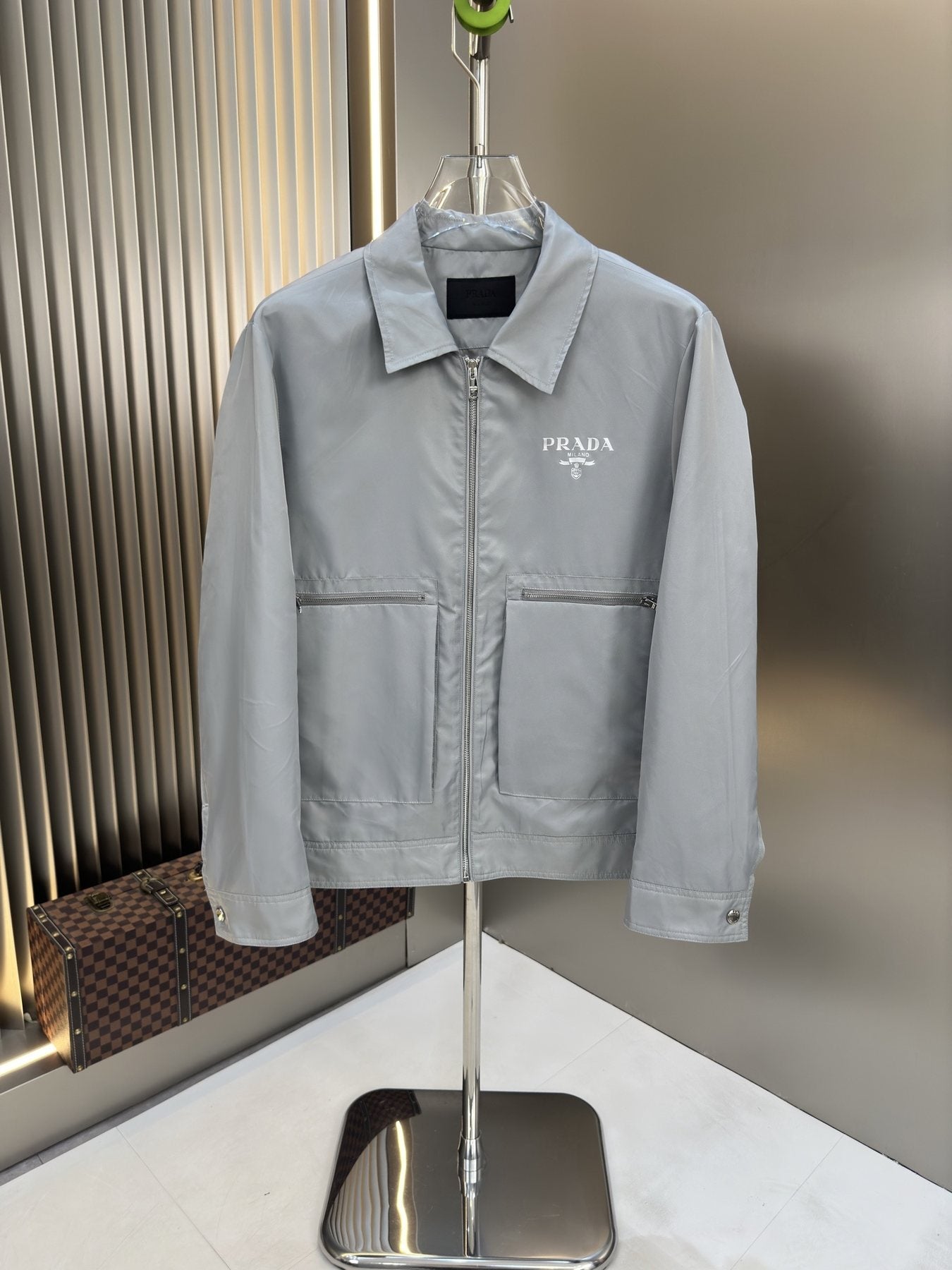 Prada Zip-Front Collared Jacket — front