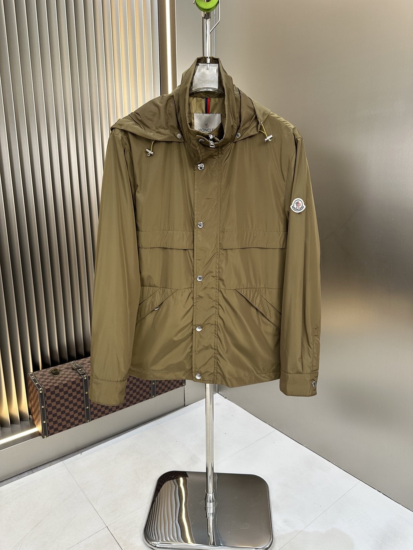 Moncler Hooded Zip-Front Jacket — front
