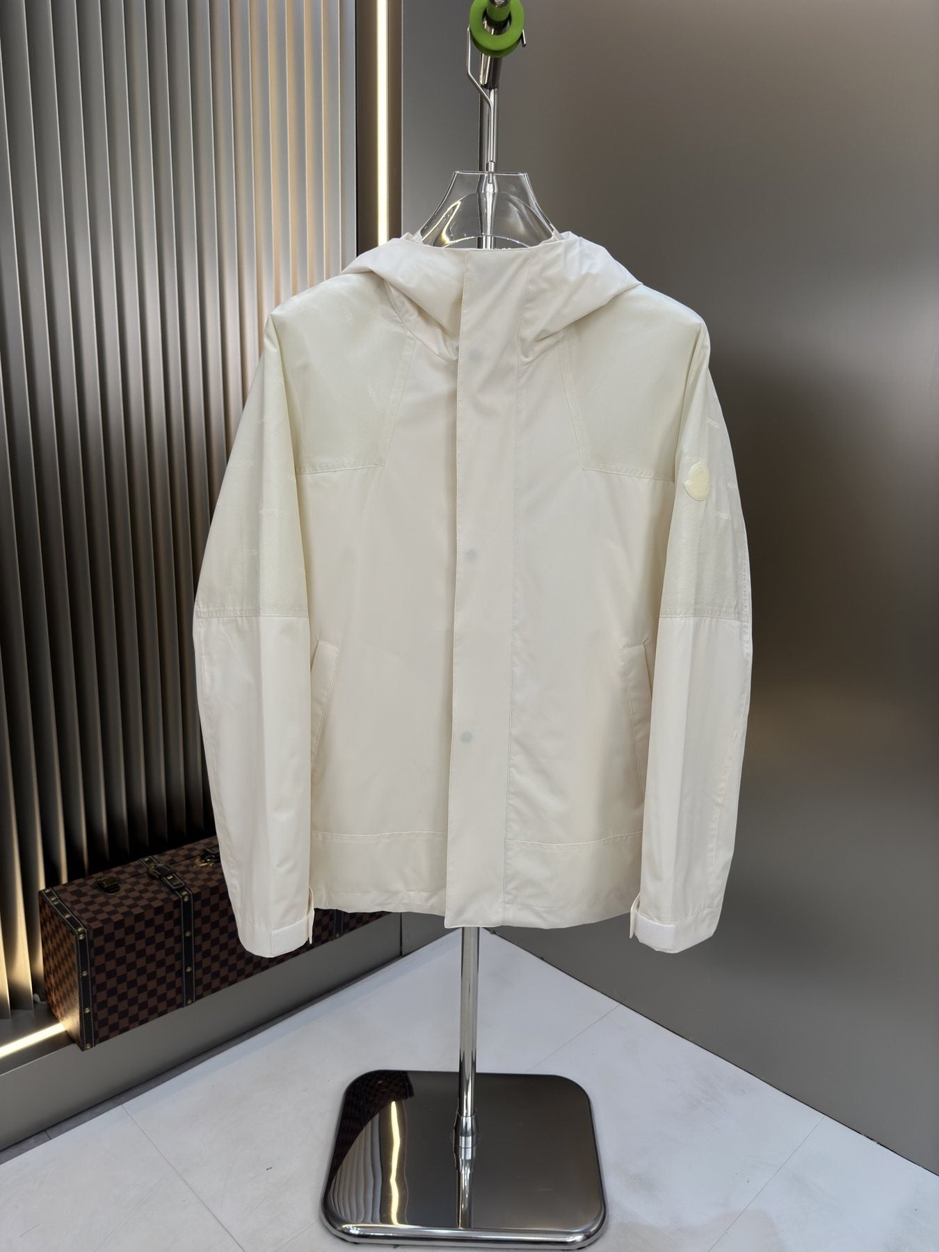 Moncler Hooded Tonal-Panel Zip Jacket — front