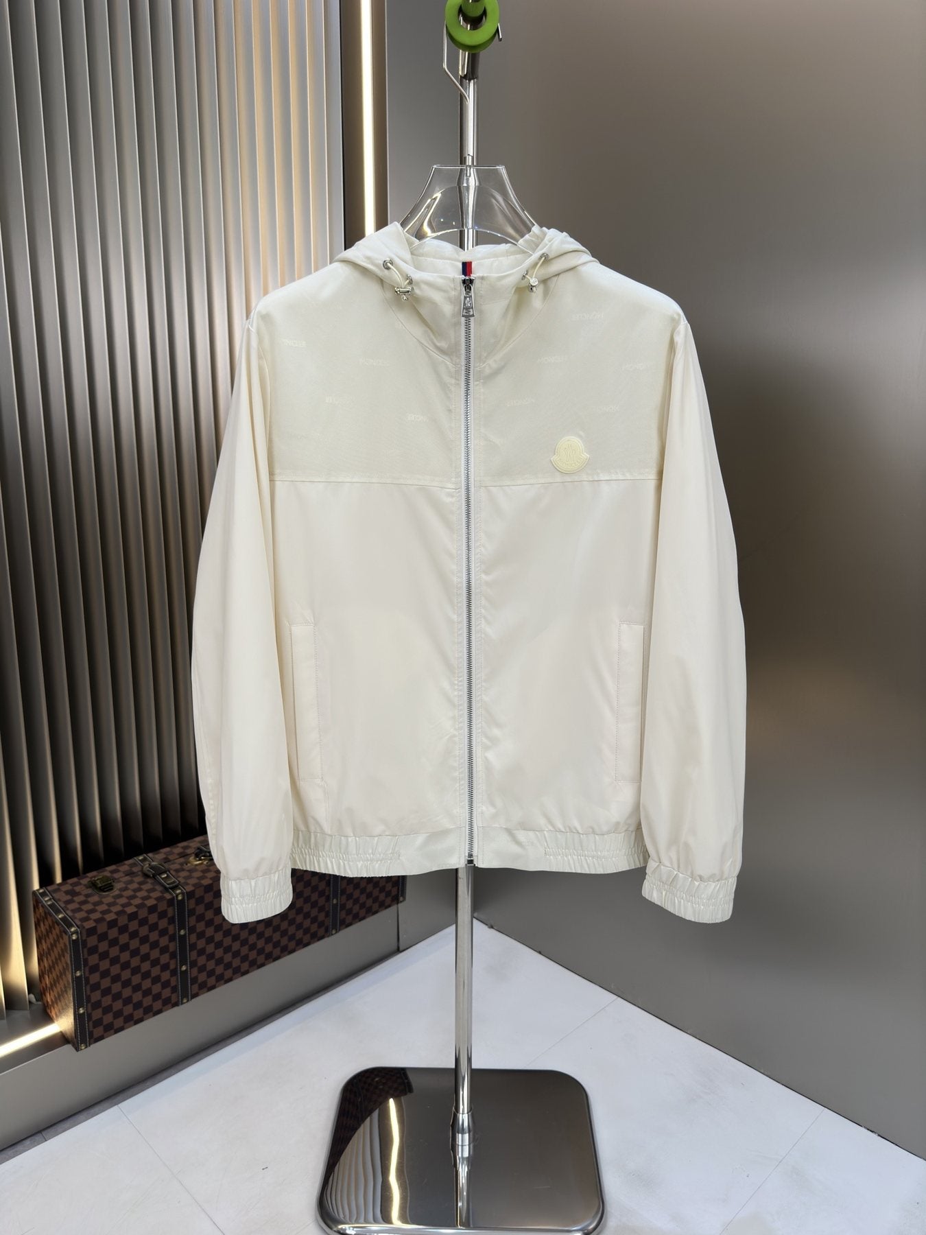 Moncler Hooded Contrast Panel Zip Jacket — front