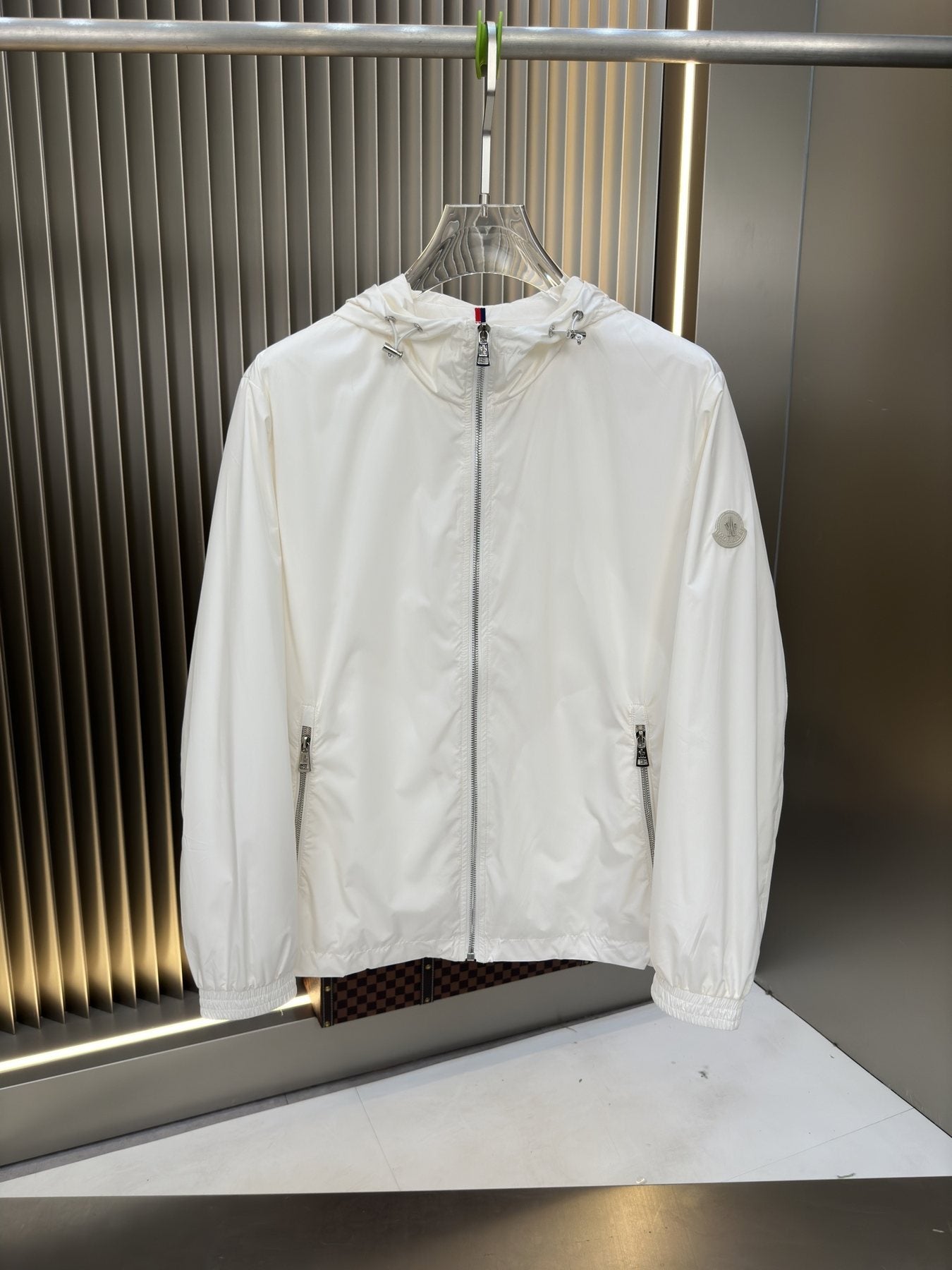 Moncler Hooded Contrast Trim Zip Jacket — front
