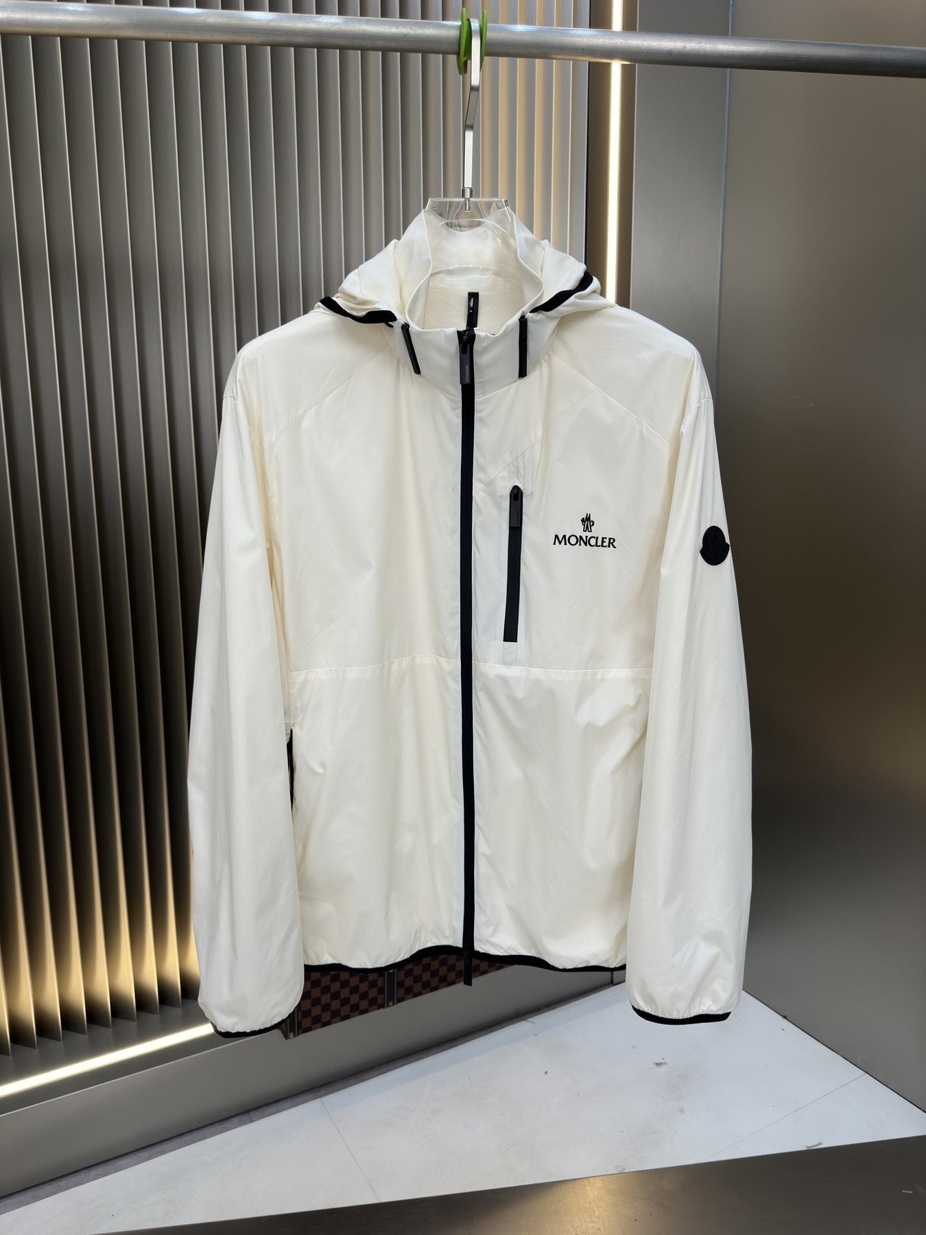Moncler Hooded Zip Jacket with Chest Pocket — front