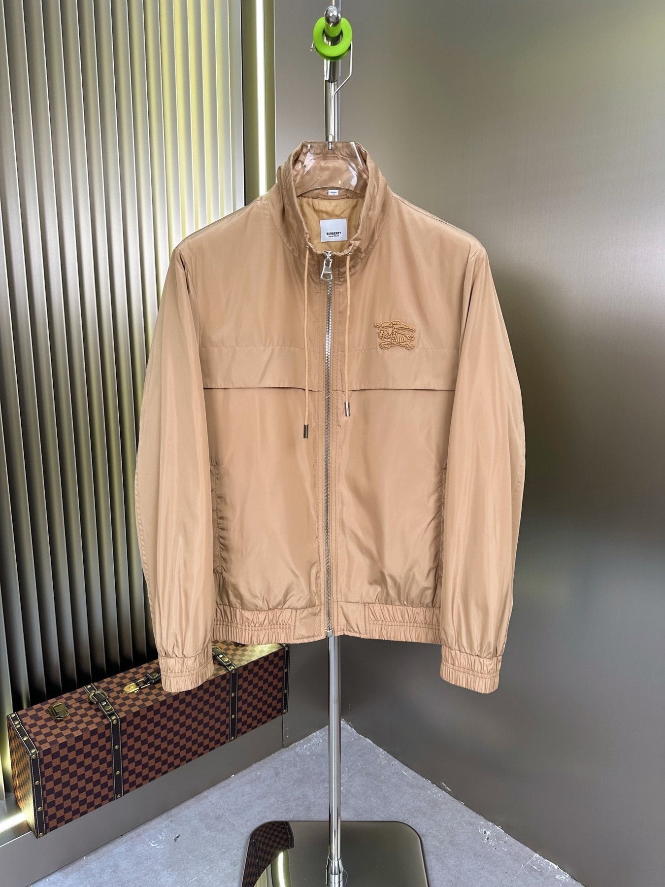 Burberry Stand Collar Zip-Front Jacket — front
