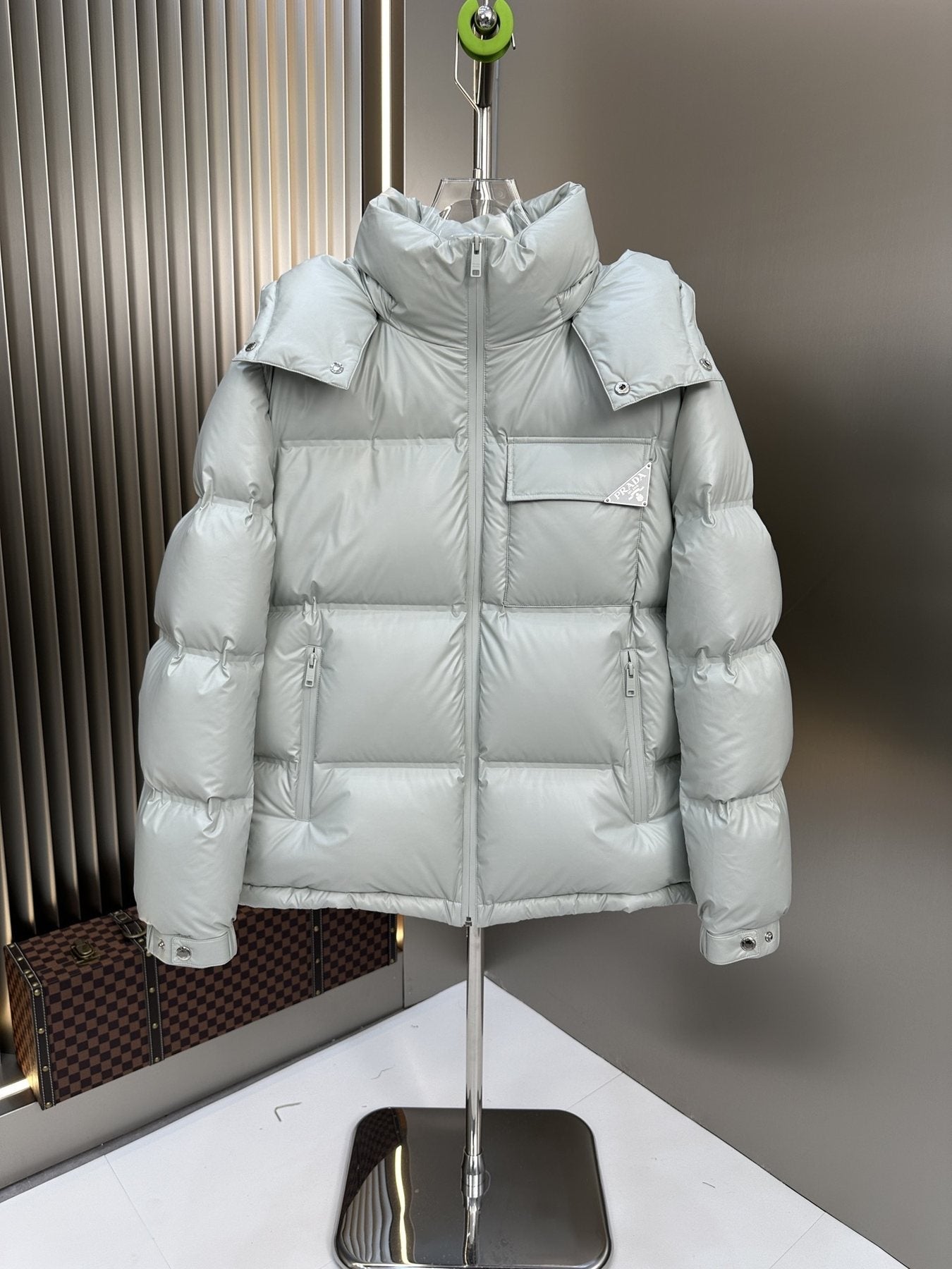 Prada Hooded Quilted Puffer Jacket — front