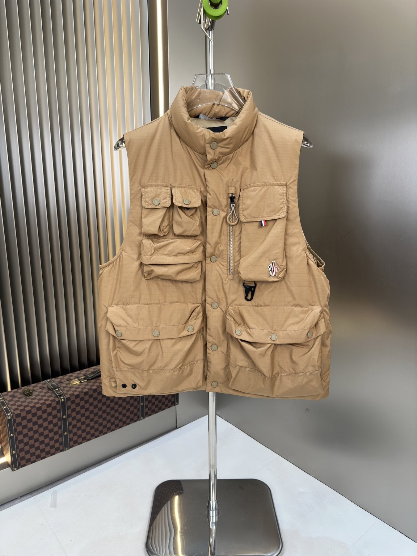 Moncler Quilted Utility Down Vest — front