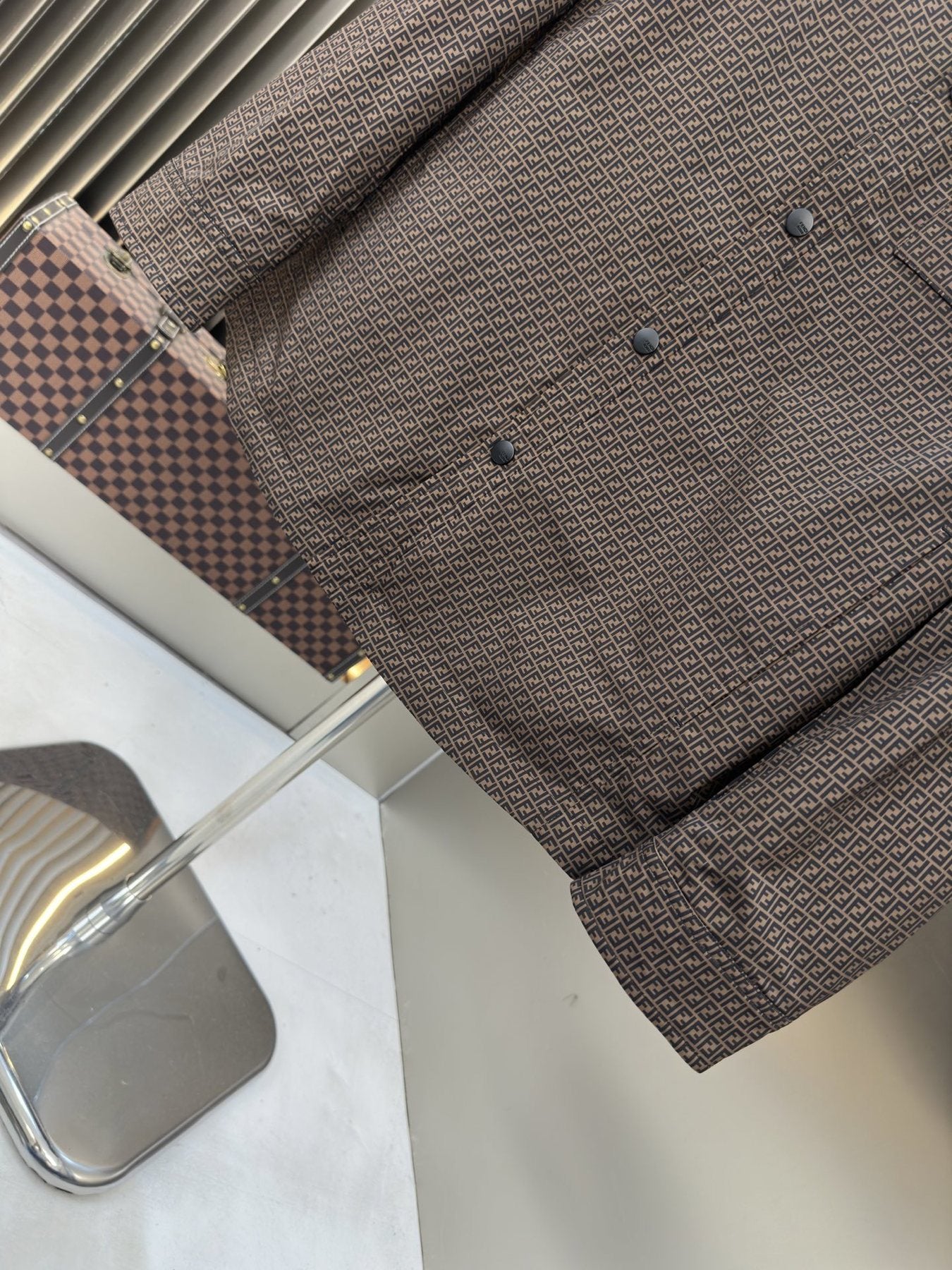 Fendi Geometric Pattern Shirt Jacket — detail