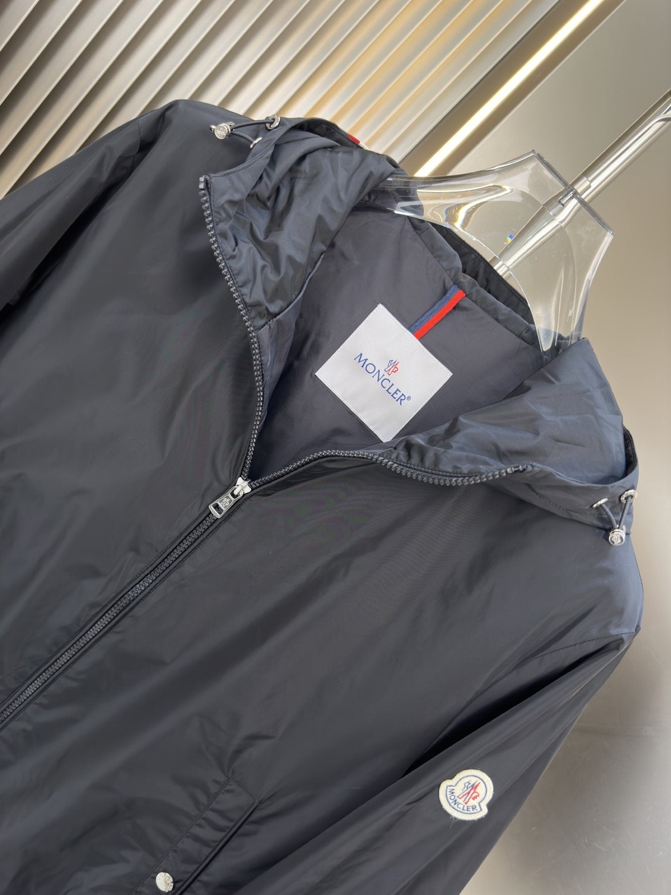 Moncler Hooded Zip-Front Jacket — neck_label