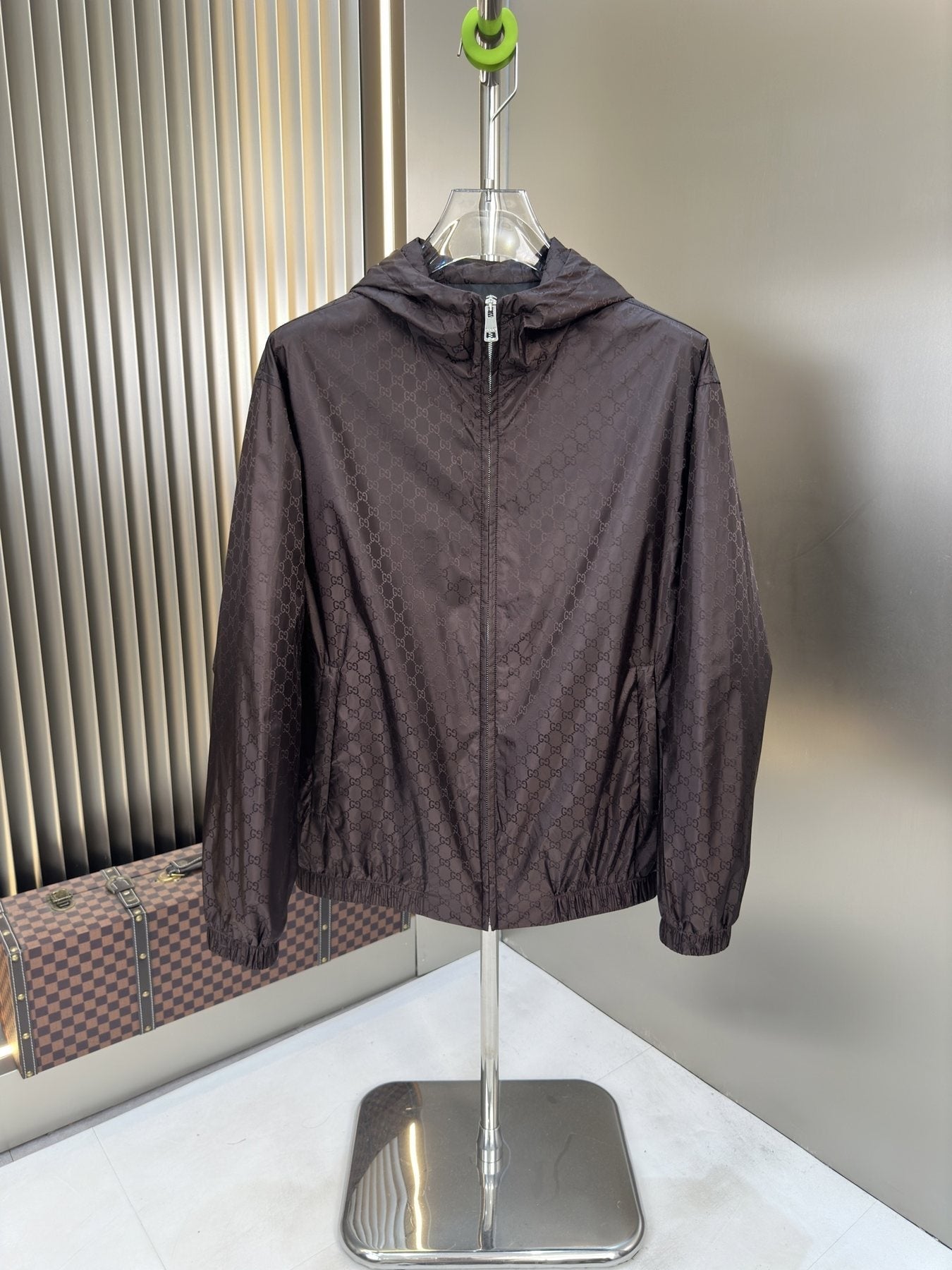 Gucci Tonal Monogram Hooded Zip Jacket — front