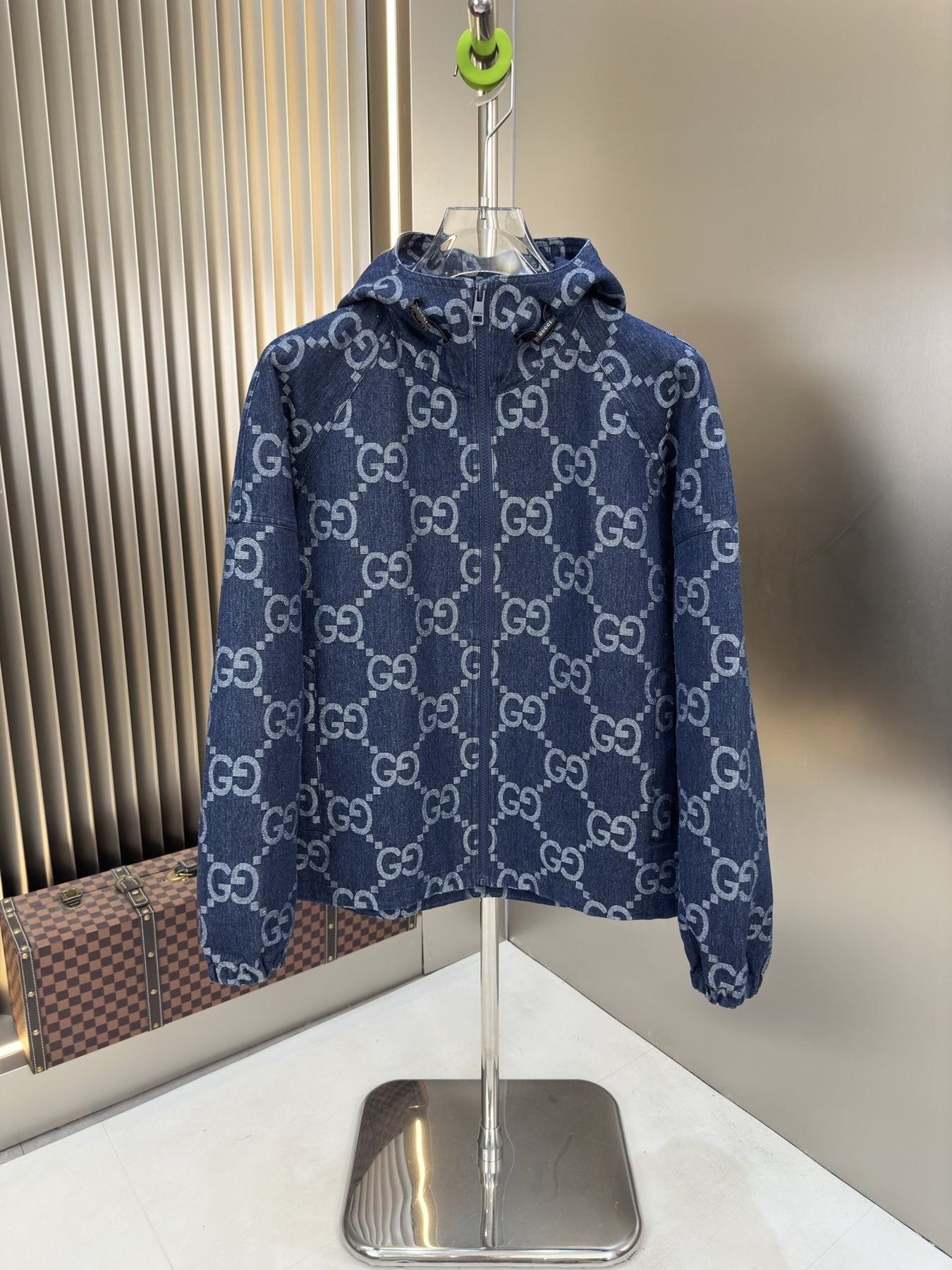 Gucci All-Over Monogram Hooded Zip Jacket — front