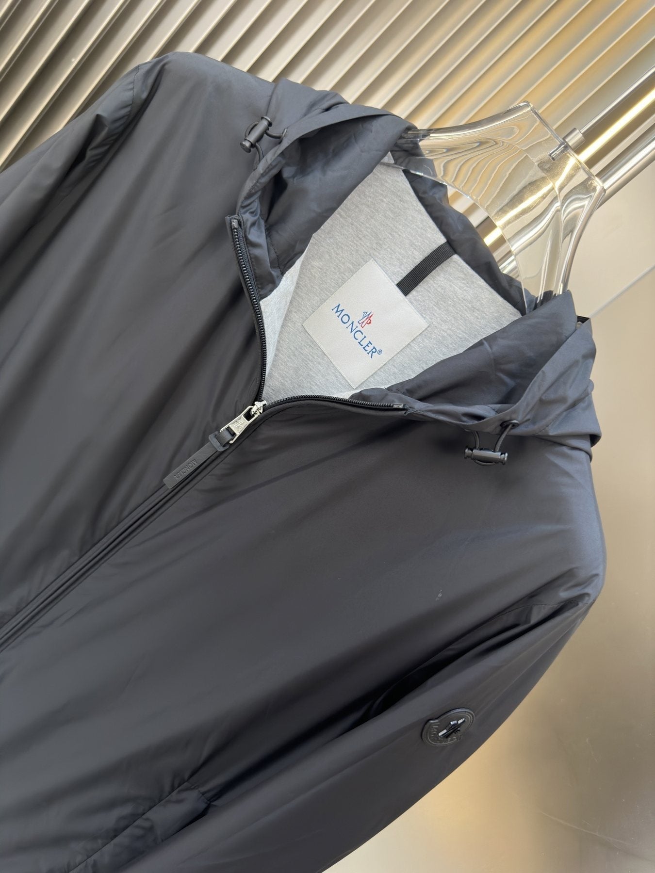 Moncler Hooded Zip-Front Jacket — neck_label