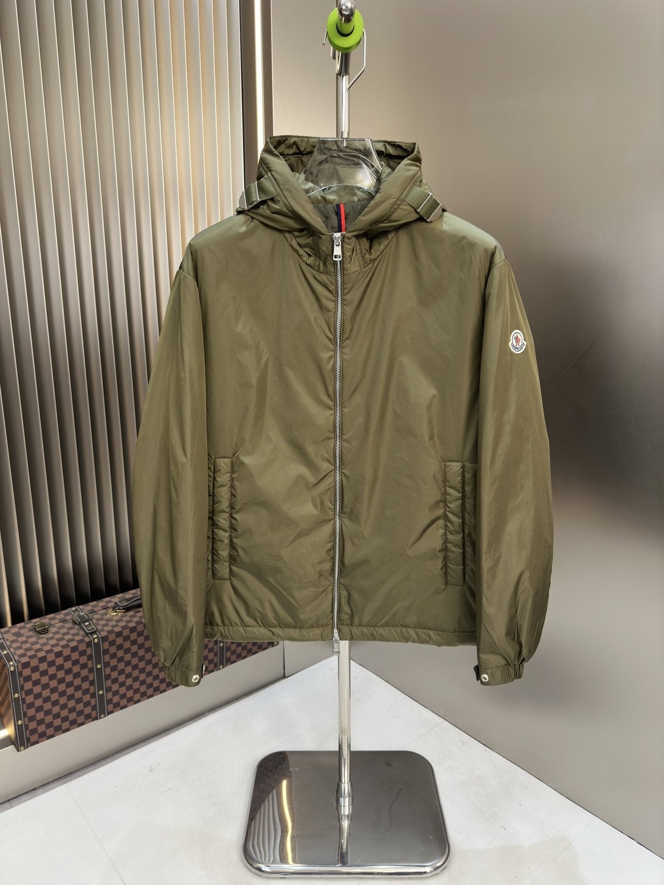 Moncler Hooded Zip-Front Jacket — front
