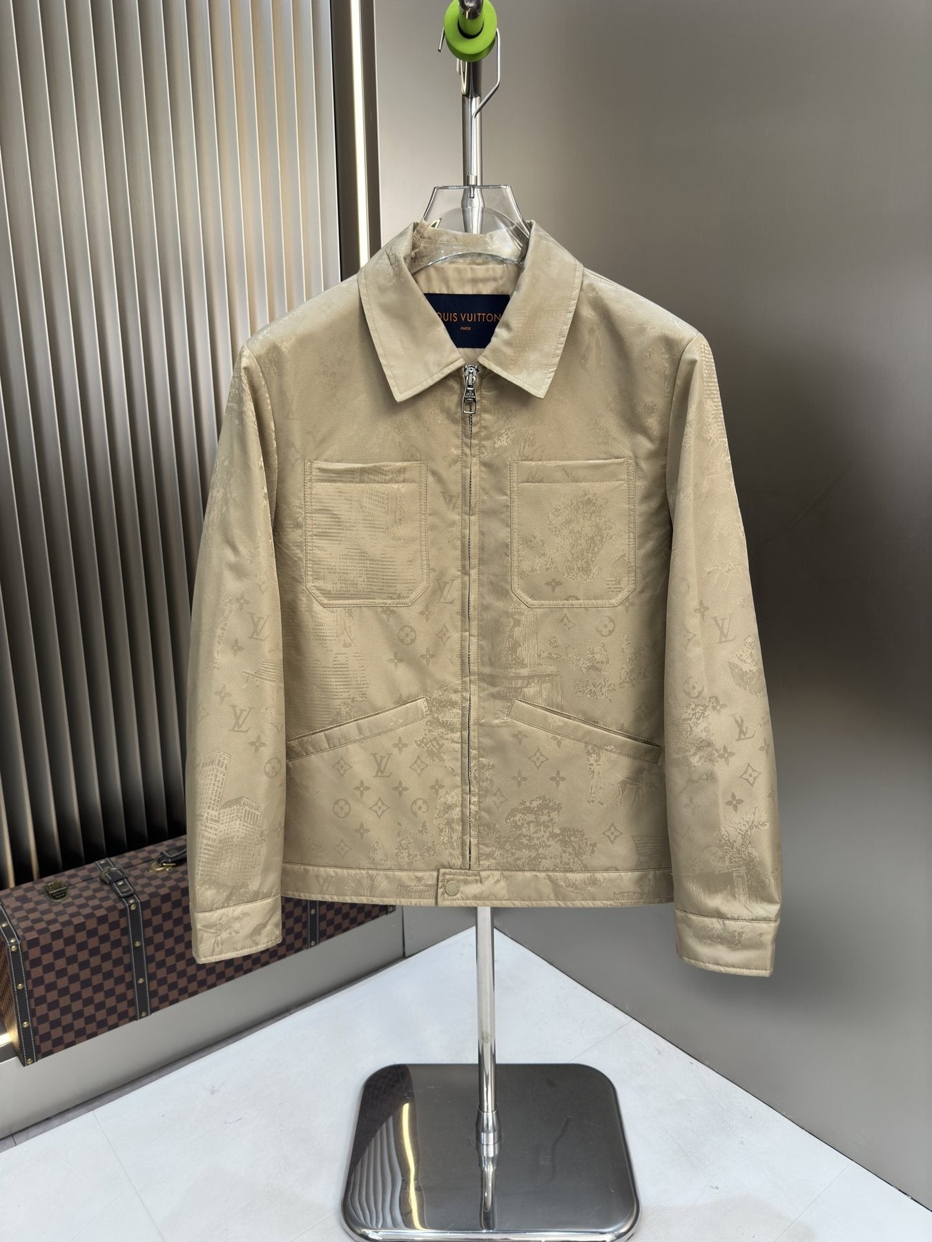 LV Tonal Monogram Zip-Front Jacket — front