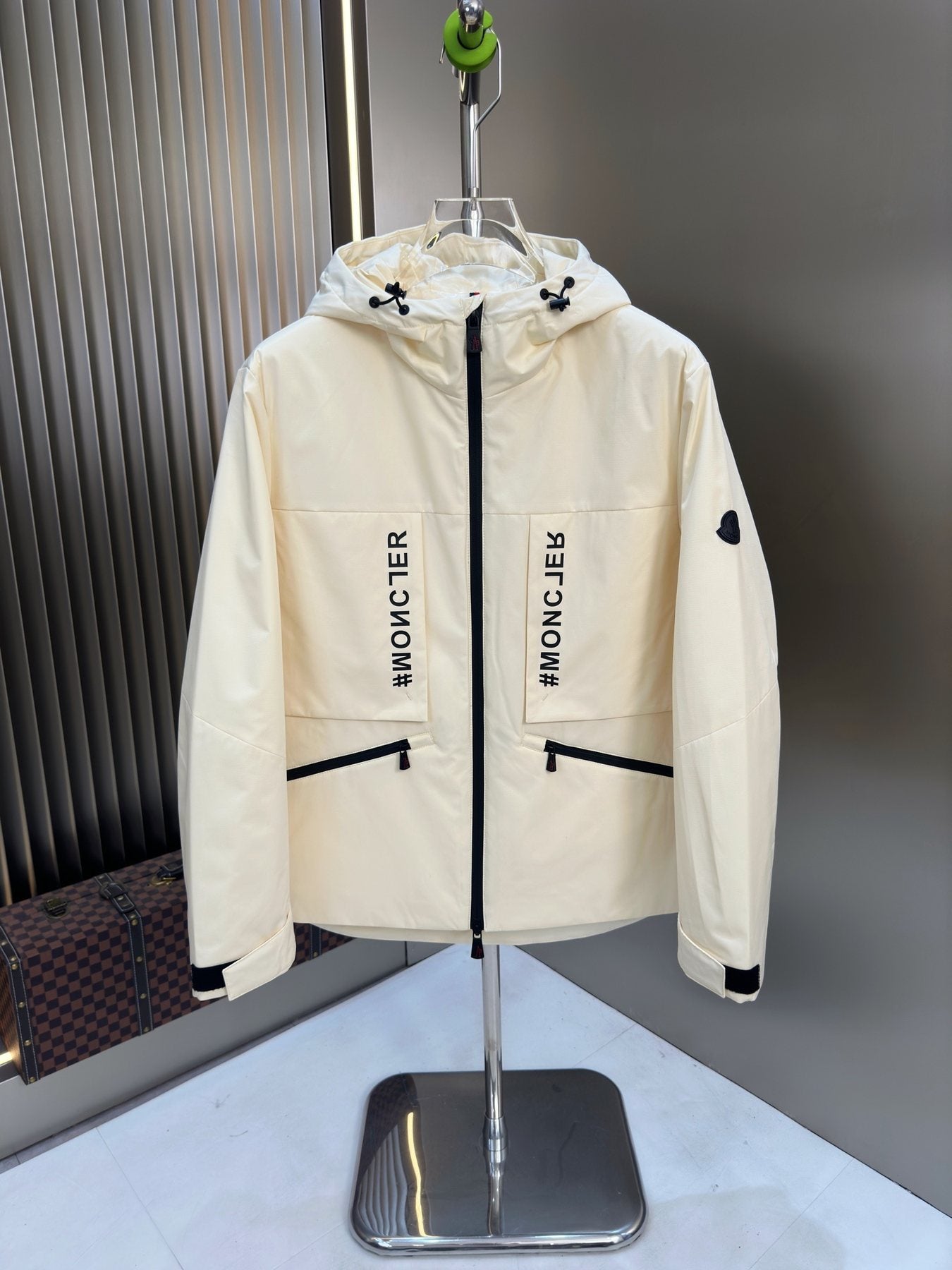 Moncler Hooded Zip-Front Panel Jacket — front