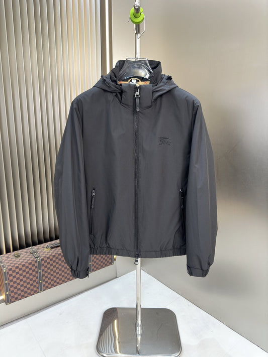 Burberry Hooded Checked-Lining Zip Jacket — hero