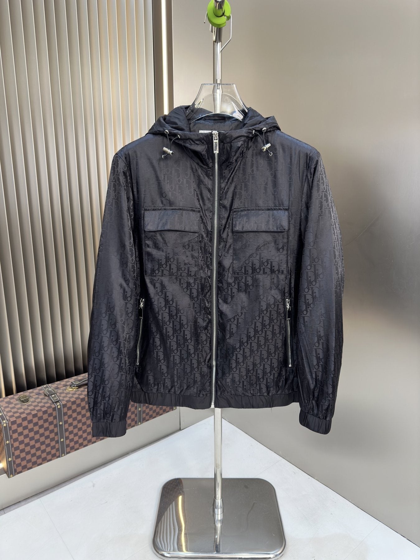 Dior Tonal Monogram Hooded Jacket — front