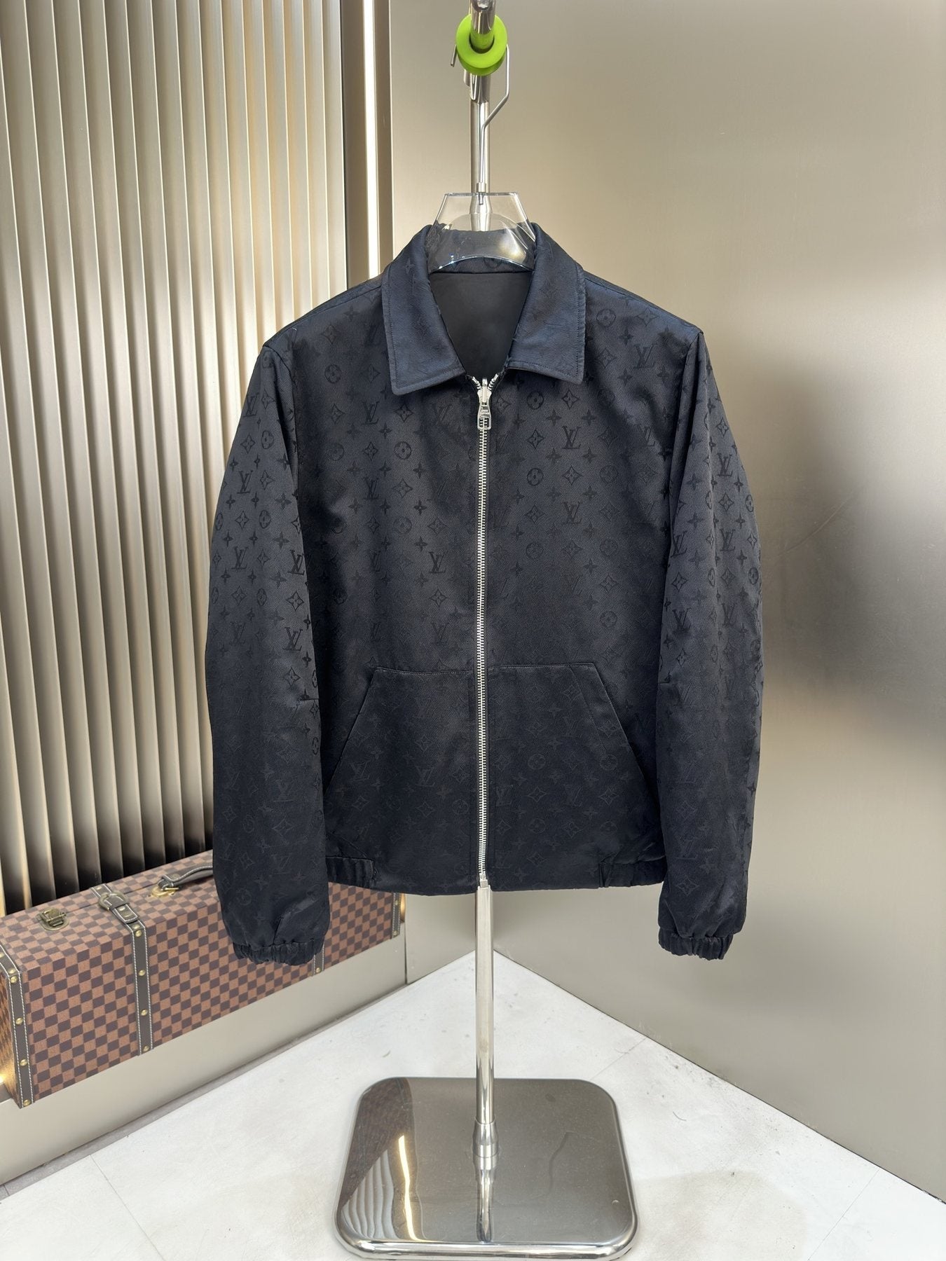 LV Tonal Monogram Zip-Front Jacket — front