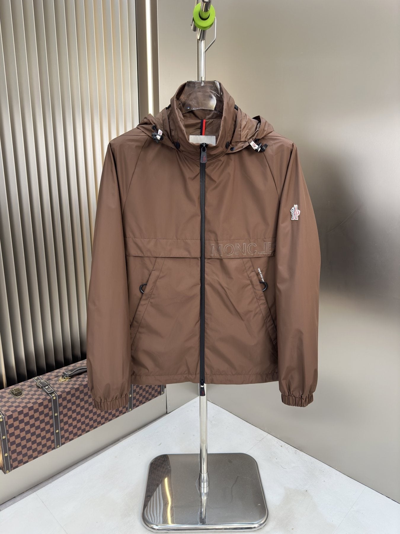 Moncler Hooded Zip-Front Jacket — front