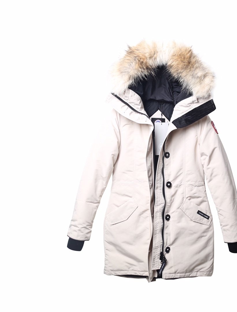 Canada Goose Women's Hooded Fur-Trim Long Down Jacket — front