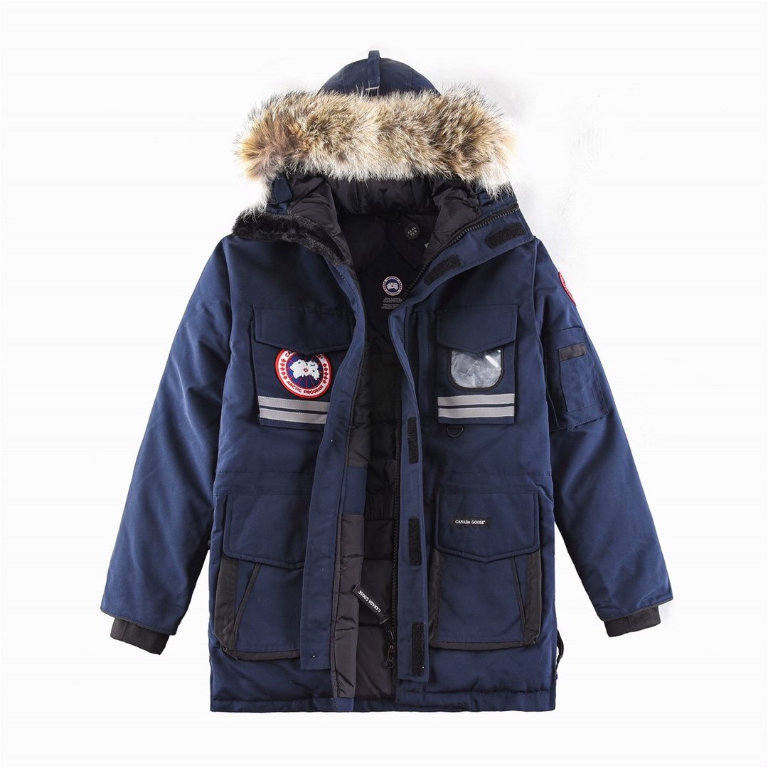 Canada Goose Hooded Long Down Jacket — front